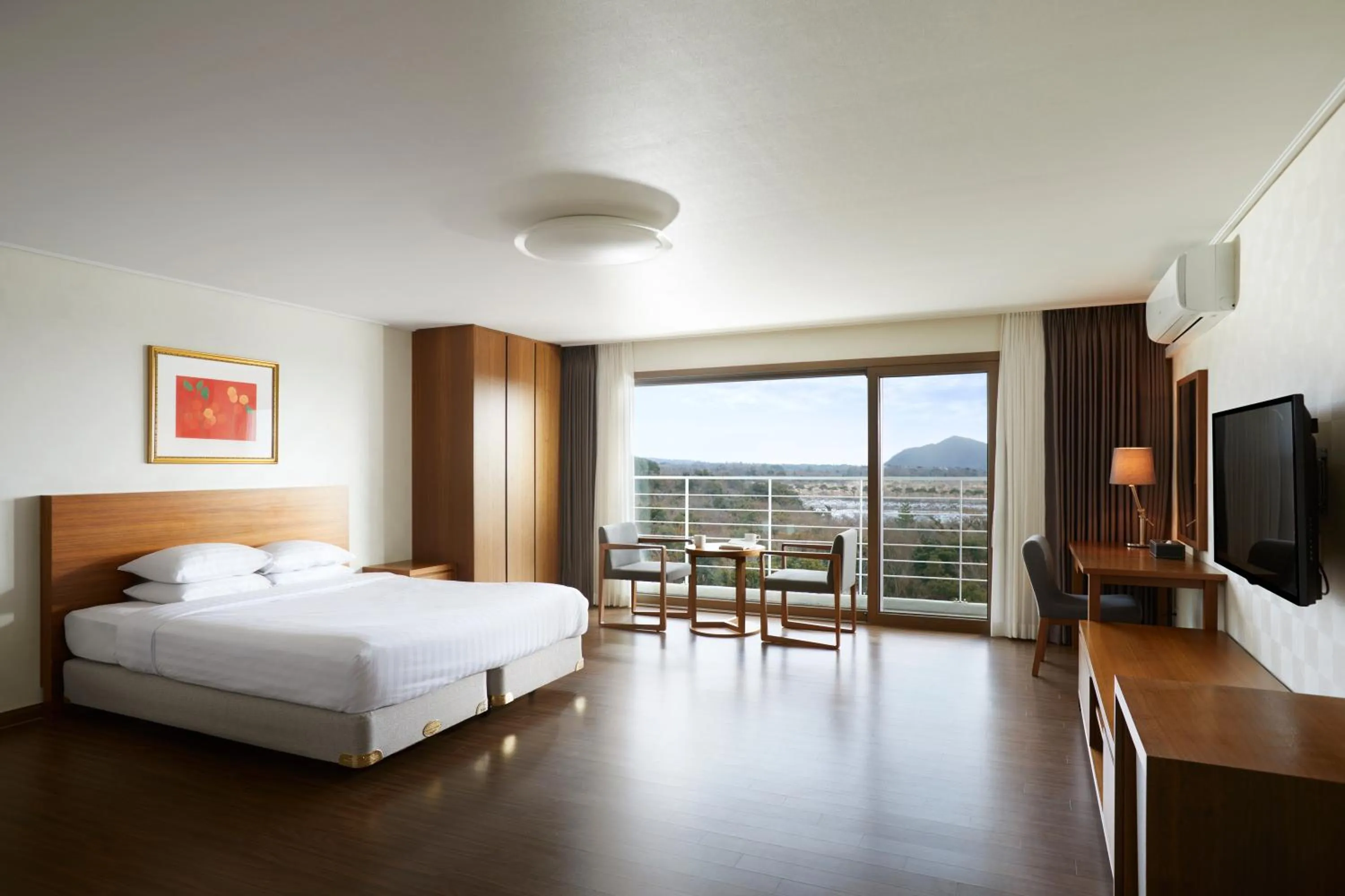 View (from property/room), Bed in Jeju Aerospace Hotel