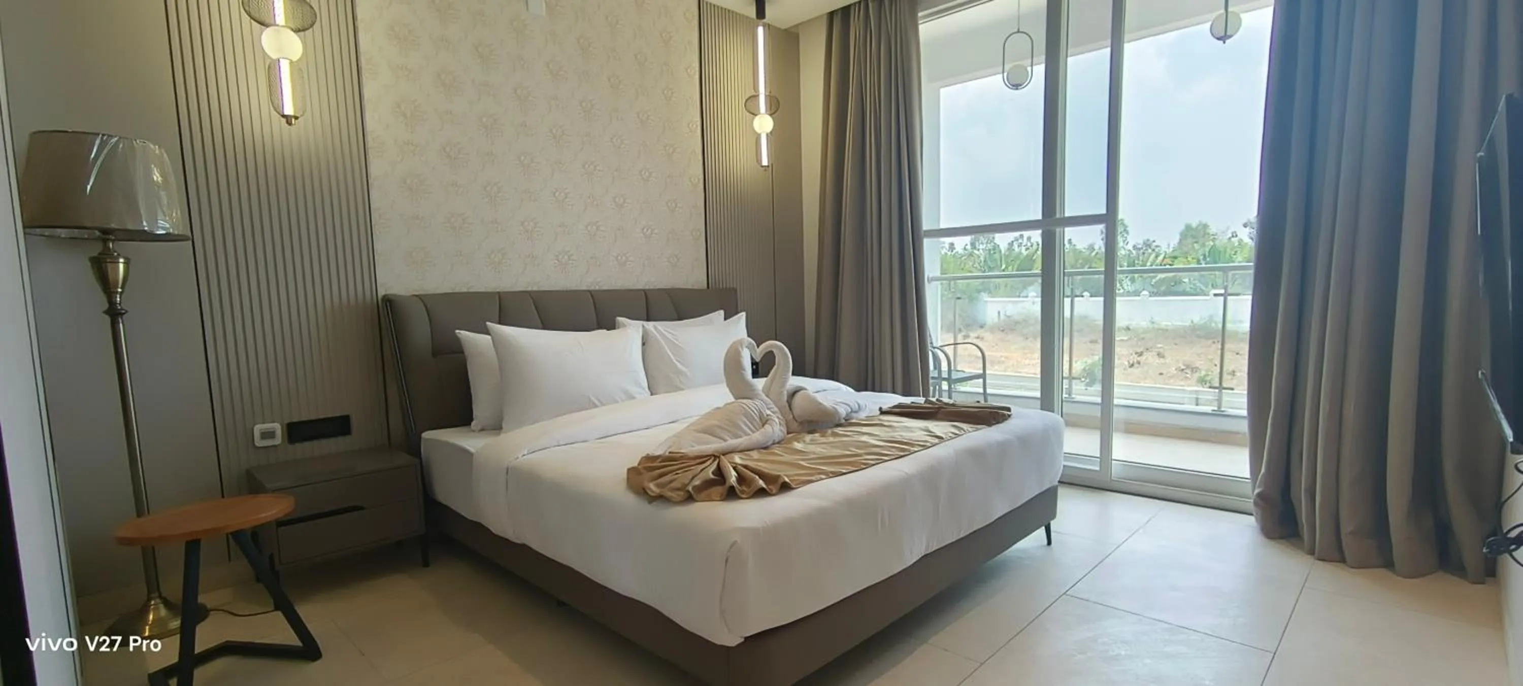 Bed in Sportico Resort Bangalore