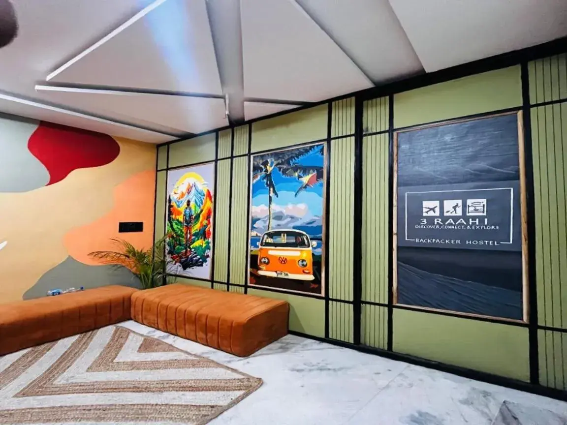 Communal lounge/ TV room, Bed in 3 Raahi Udaipur Communal lounge/ TV room, Bed in 3 Raahi Udaipur