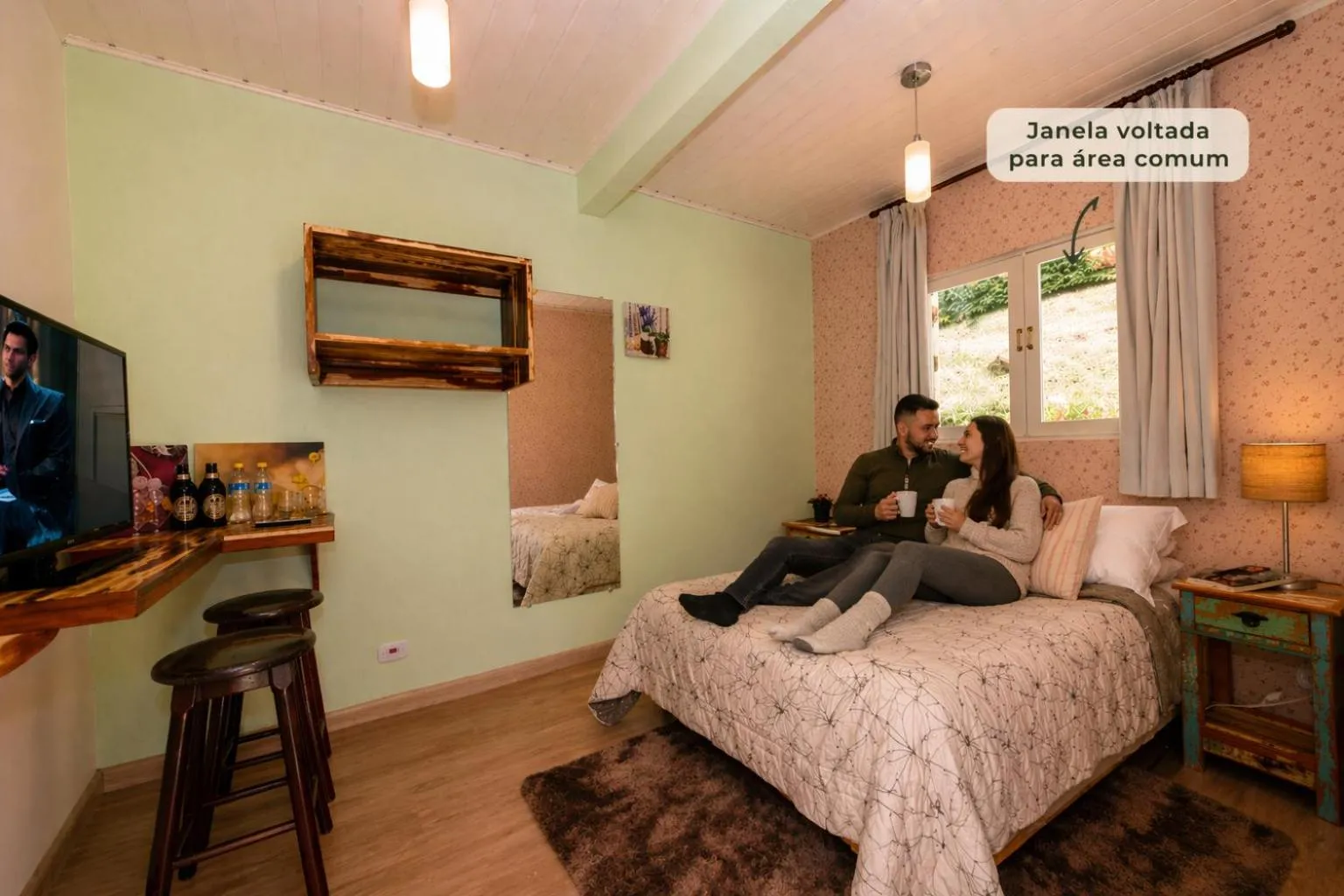 Bedroom, Bed in Villa Belle Chalés