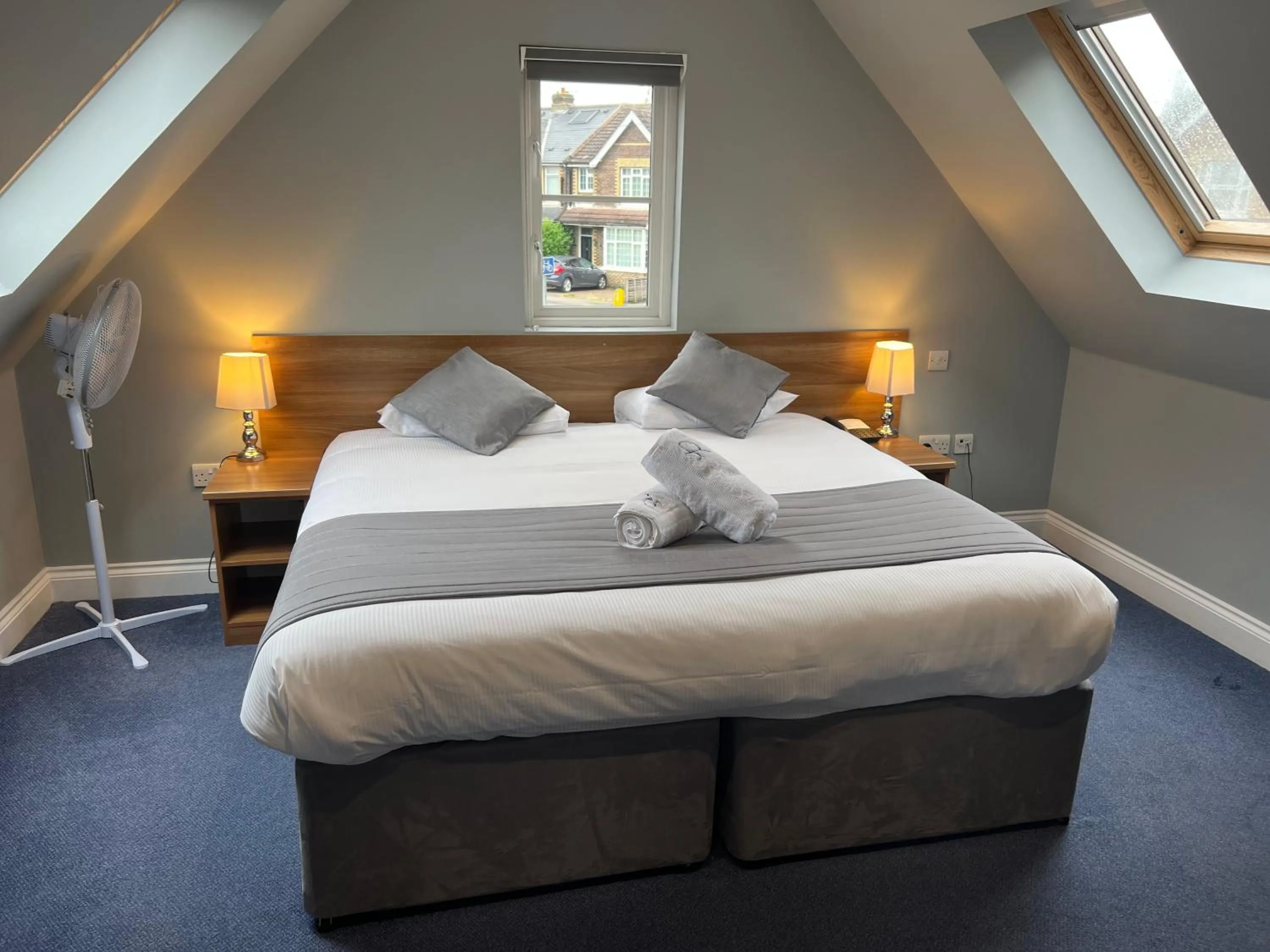 Bedroom, Bed in Corner House Hotel Gatwick with bookable Holiday parking