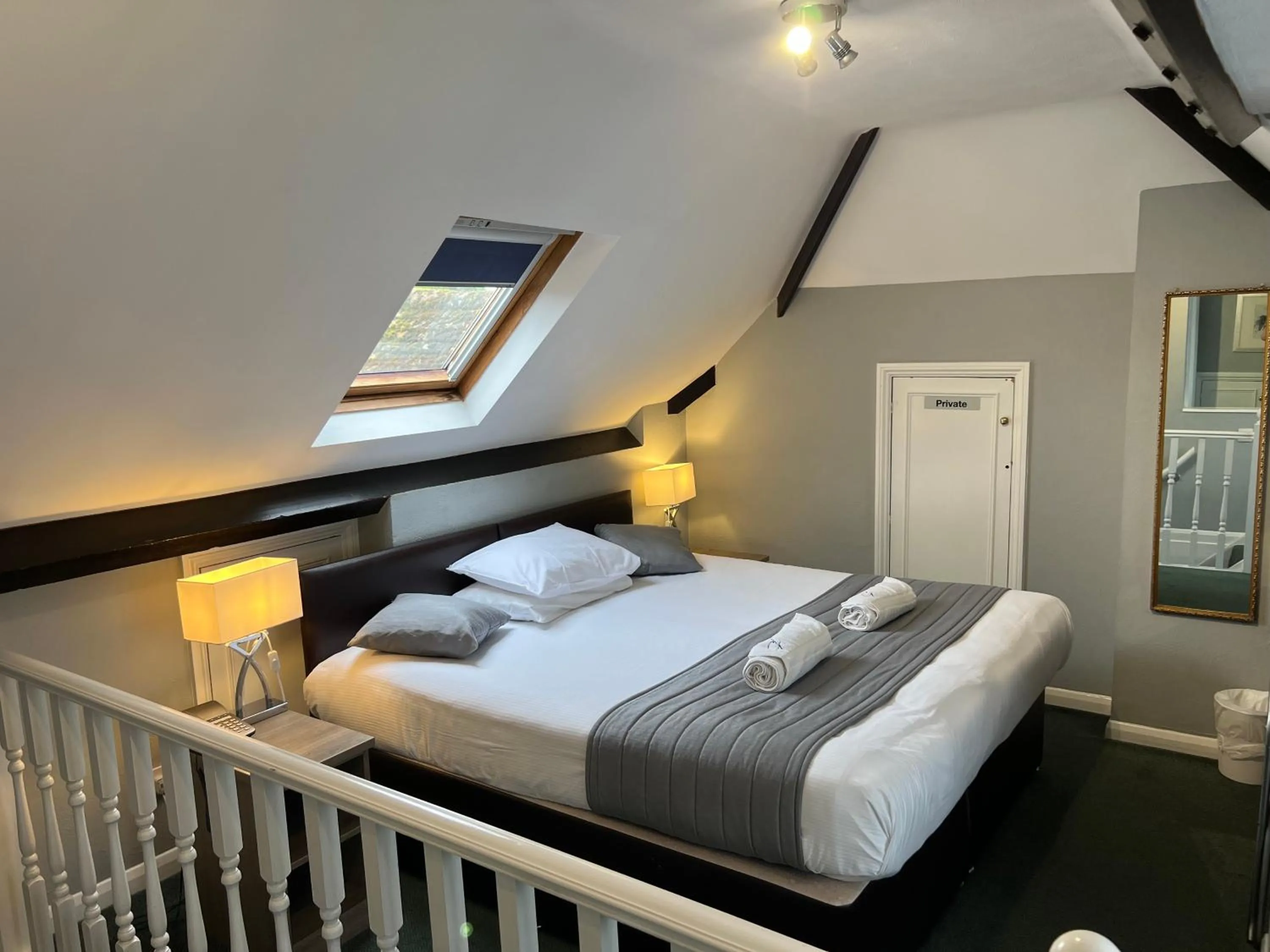 Bedroom, Bed in Corner House Hotel Gatwick with bookable Holiday parking