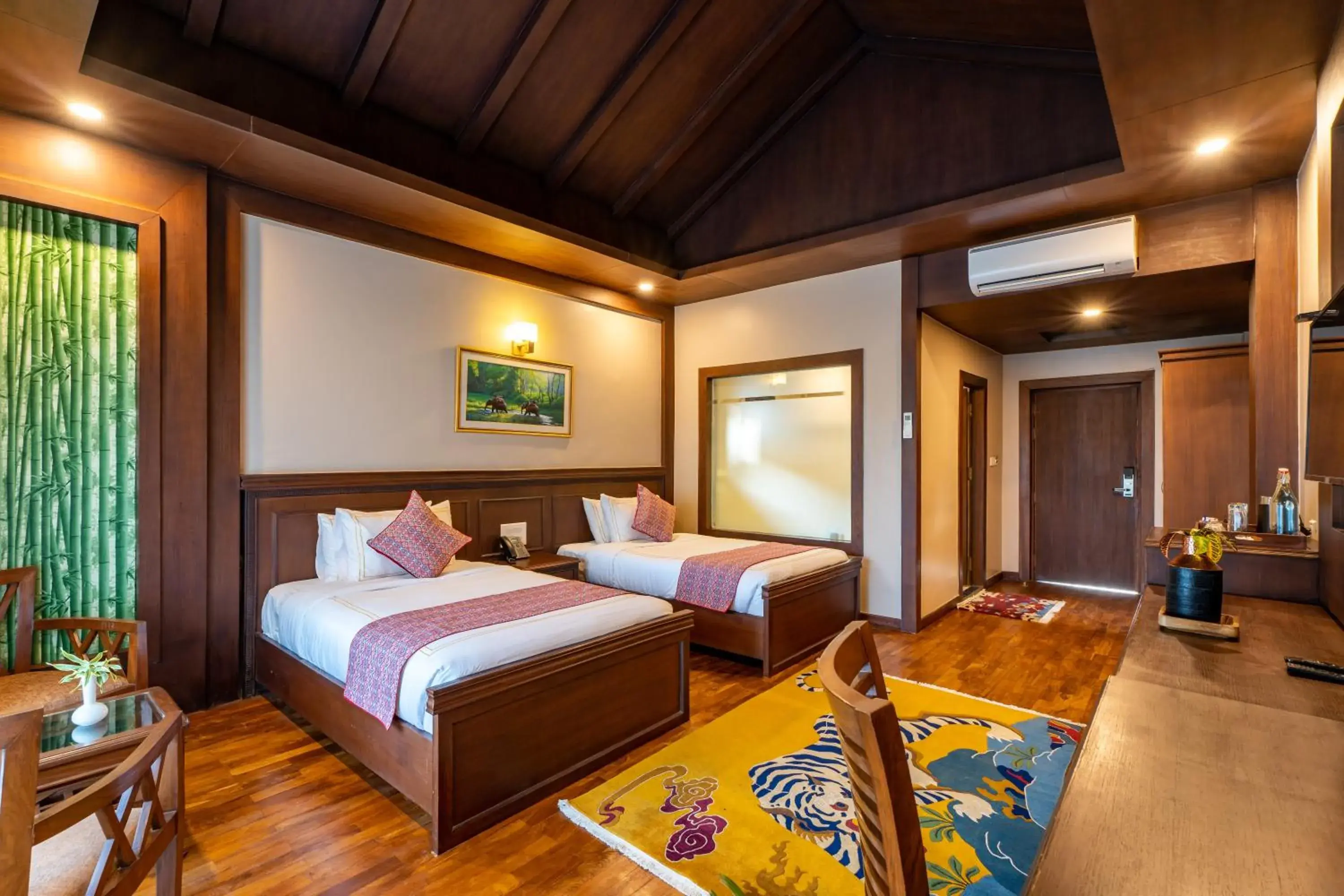 Bed in River Bank Jungle Resort, Chitwan Bed in River Bank Jungle Resort, Chitwan