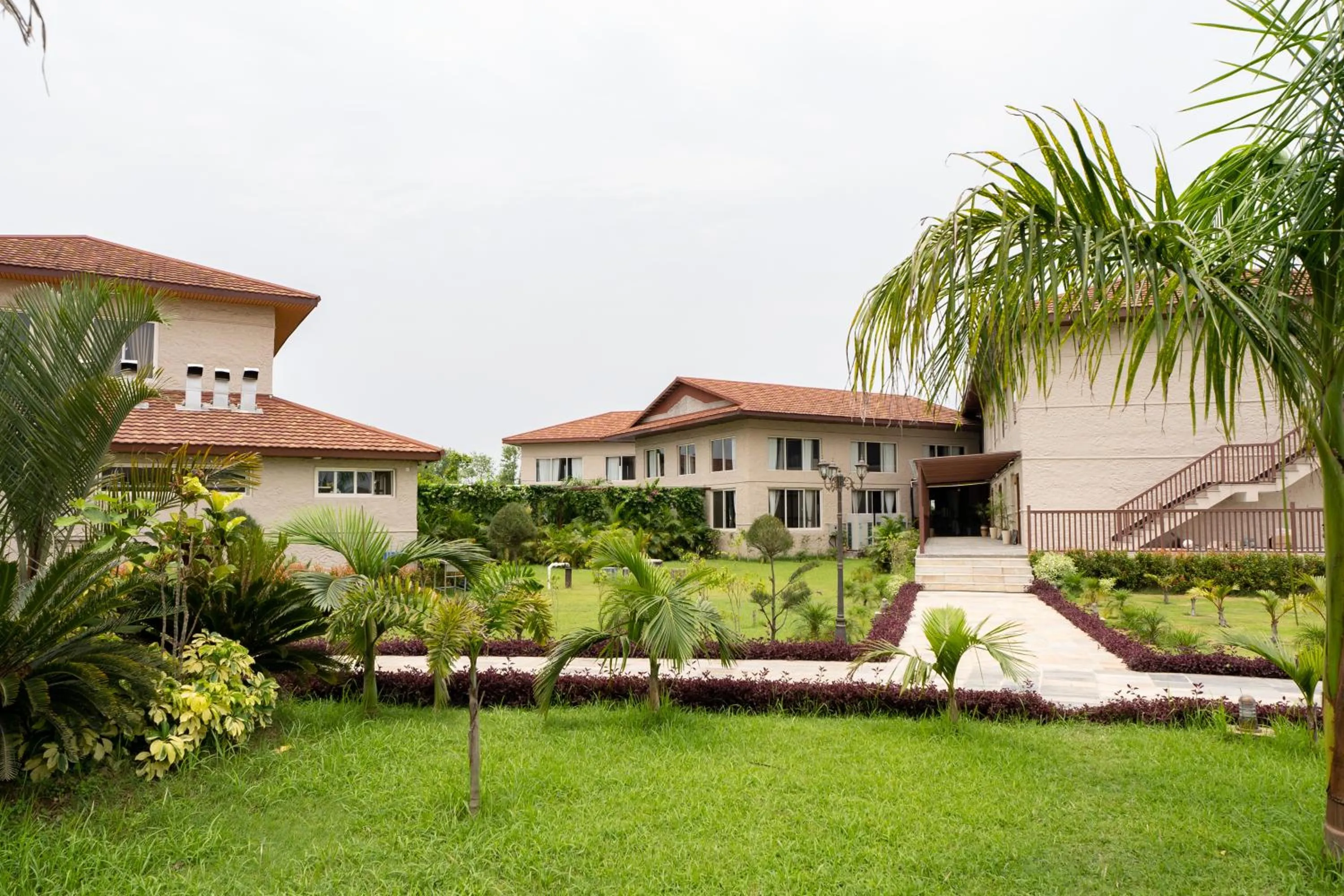 Garden view in River Bank Jungle Resort, Chitwan