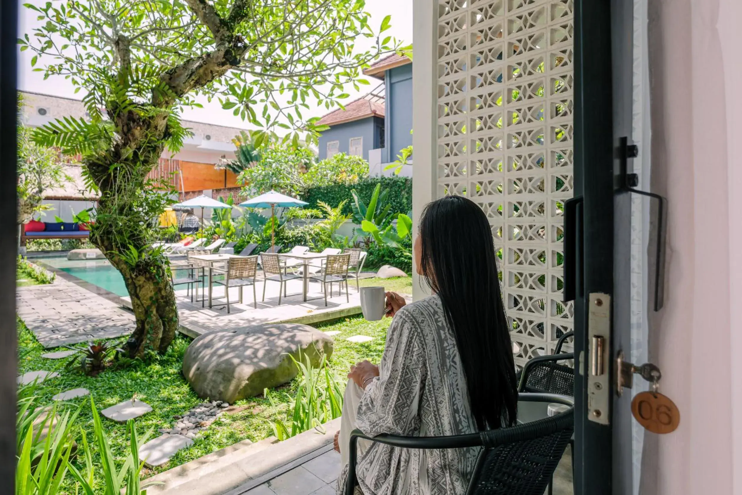 Twin Room with Pool View in Chandi Hotel Ubud Twin Room with Pool View in Chandi Hotel Ubud