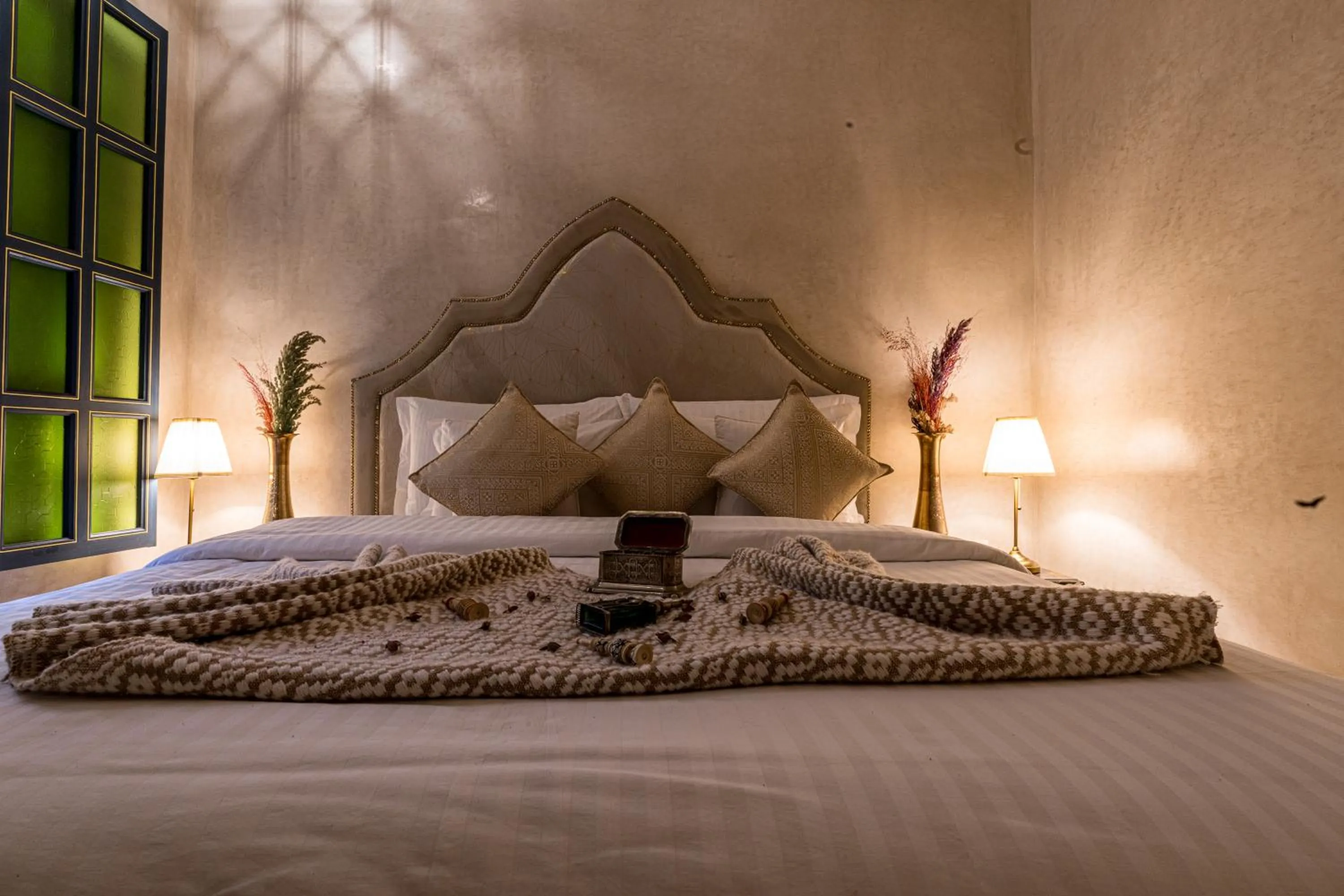 Bed in Riad Atrium & Spa