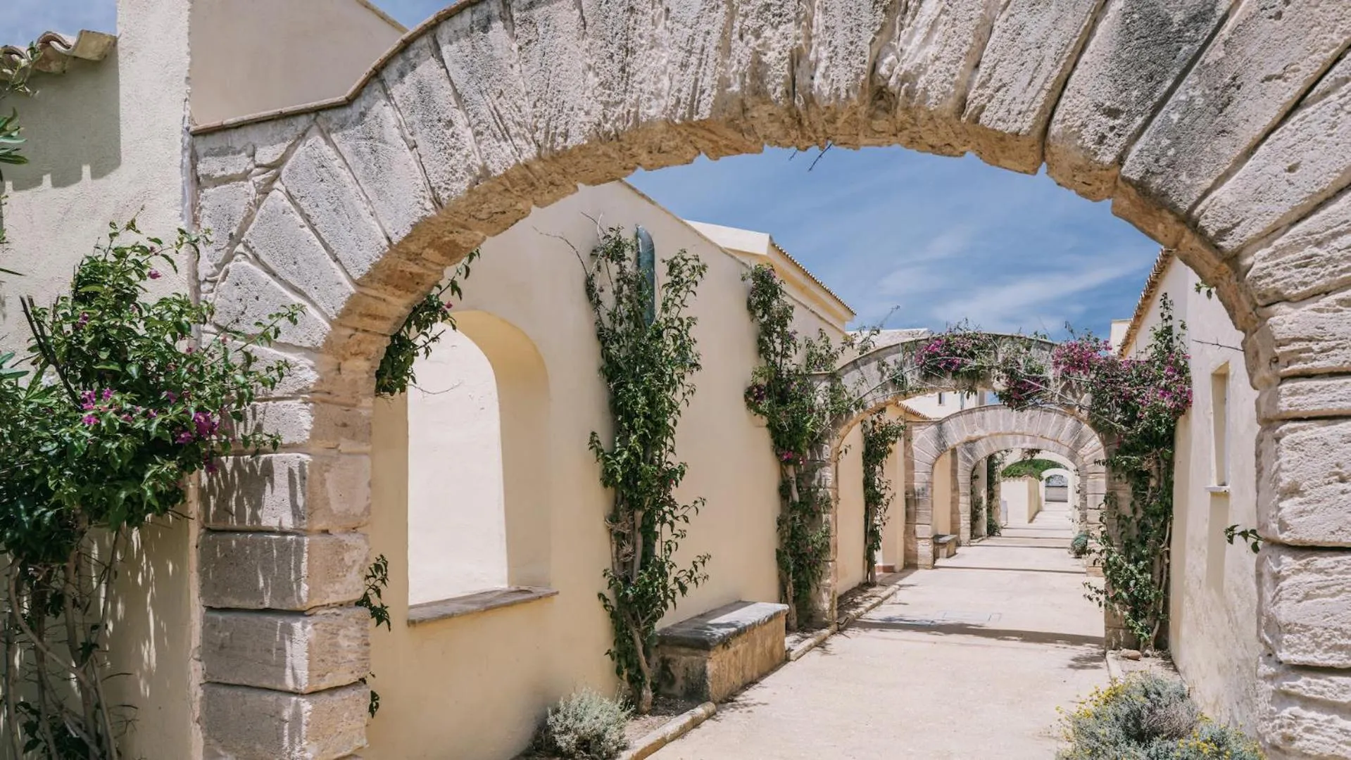 Inner courtyard view in Mangia's Favignana Resort