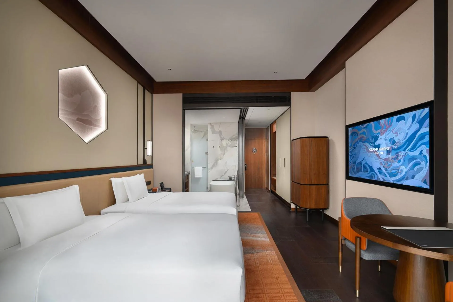 Photo of the whole room, Bed in Grand Barony Jinan CBD