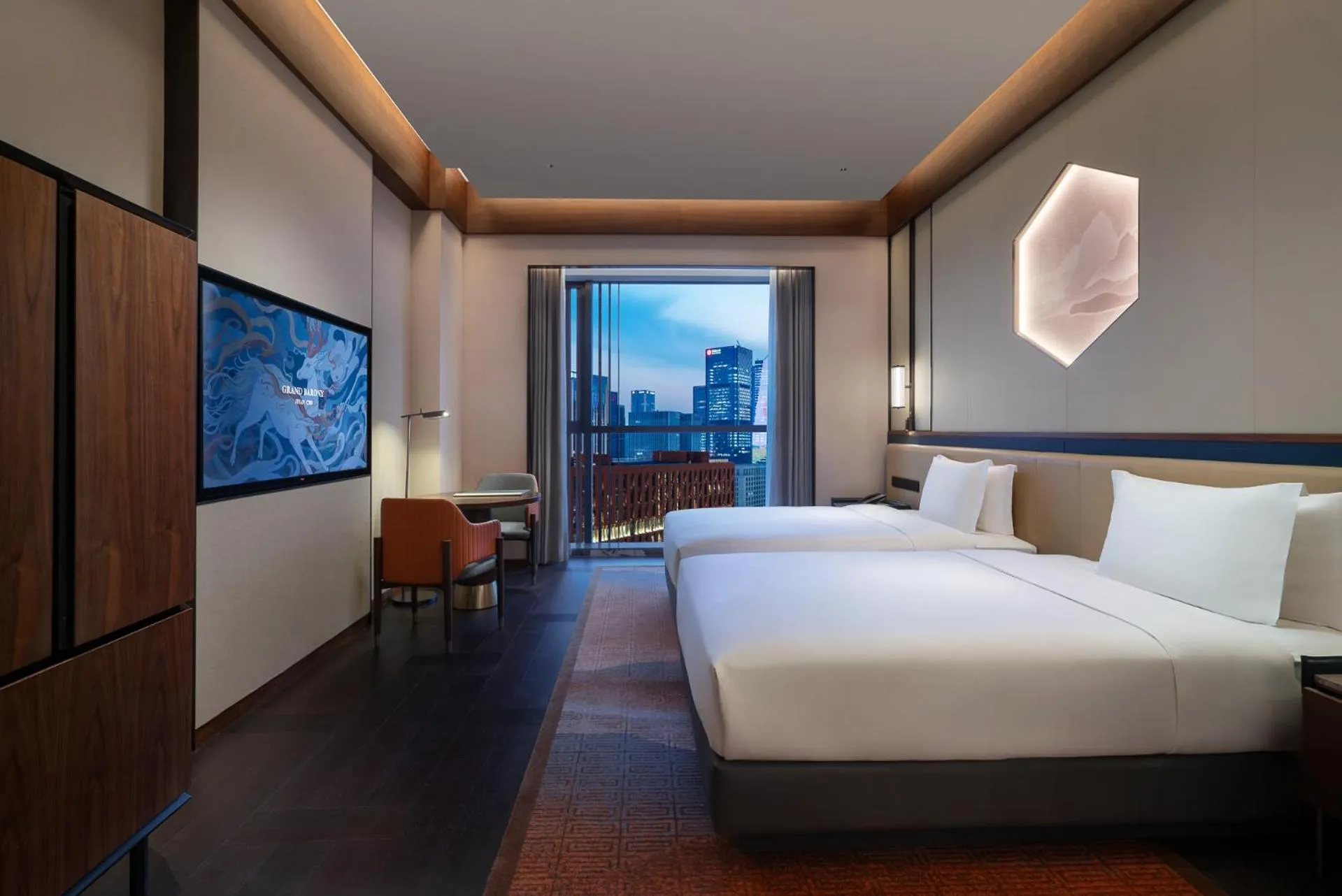 Photo of the whole room, Bed in Grand Barony Jinan CBD