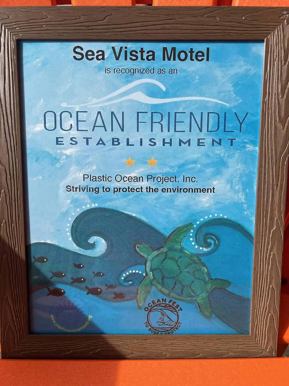 Logo/Certificate/Sign in Sea Vista Motel