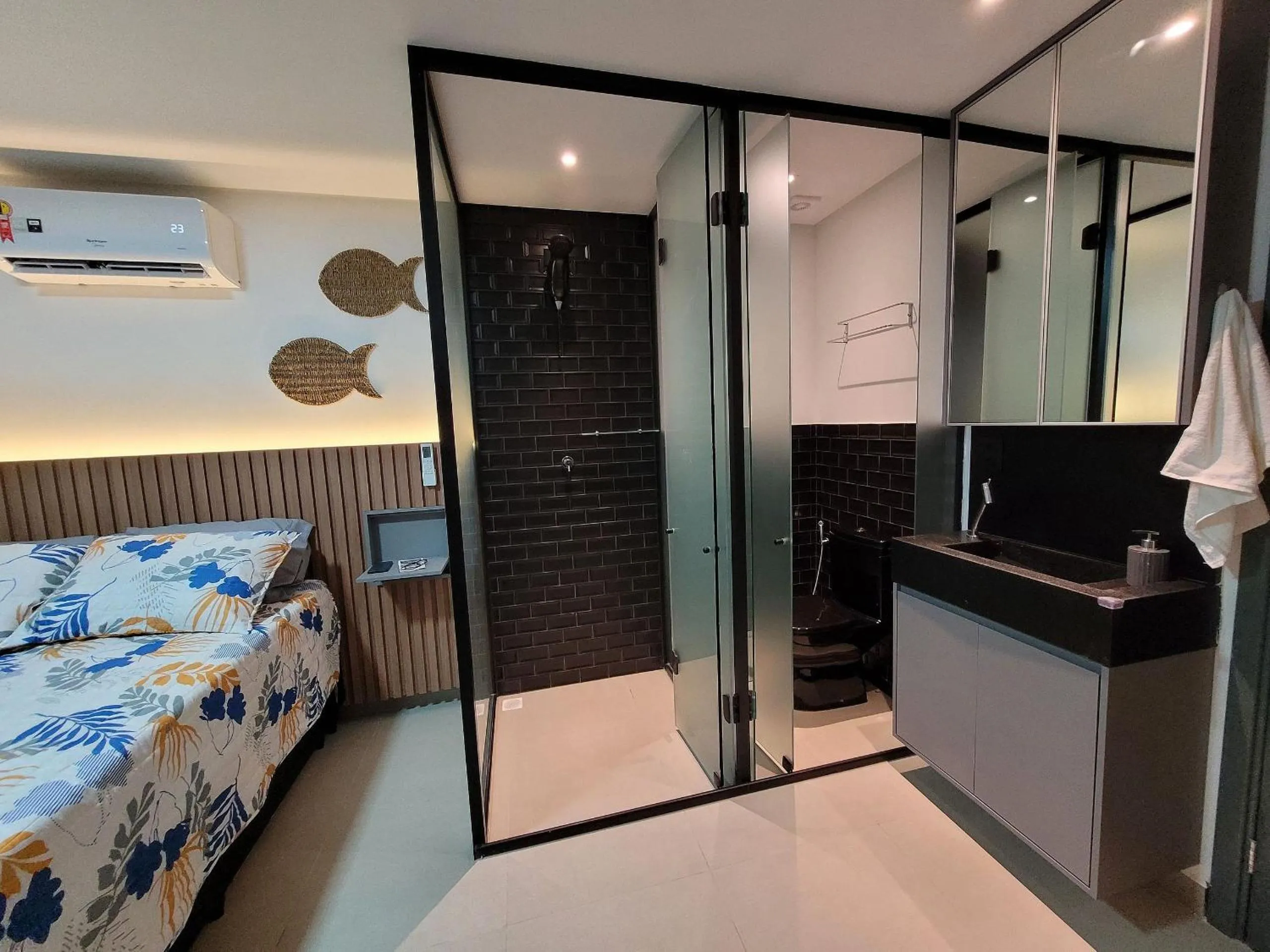 Toilet, Bed in Studio Aconchegante no Bessa