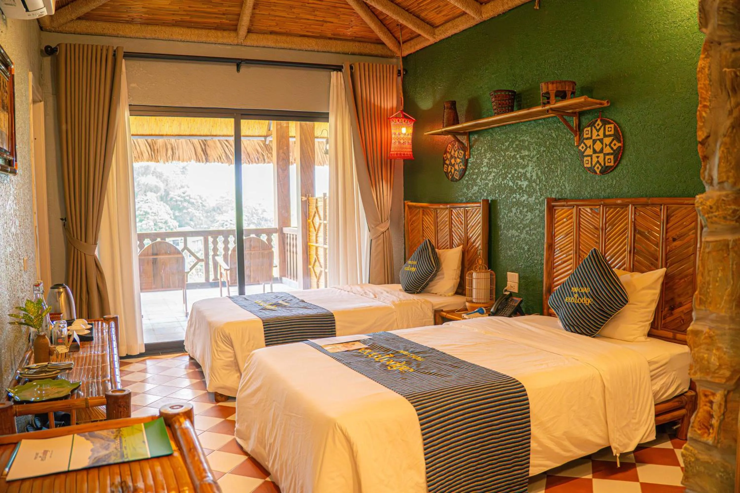 Bed in Mai Chau Ecolodge