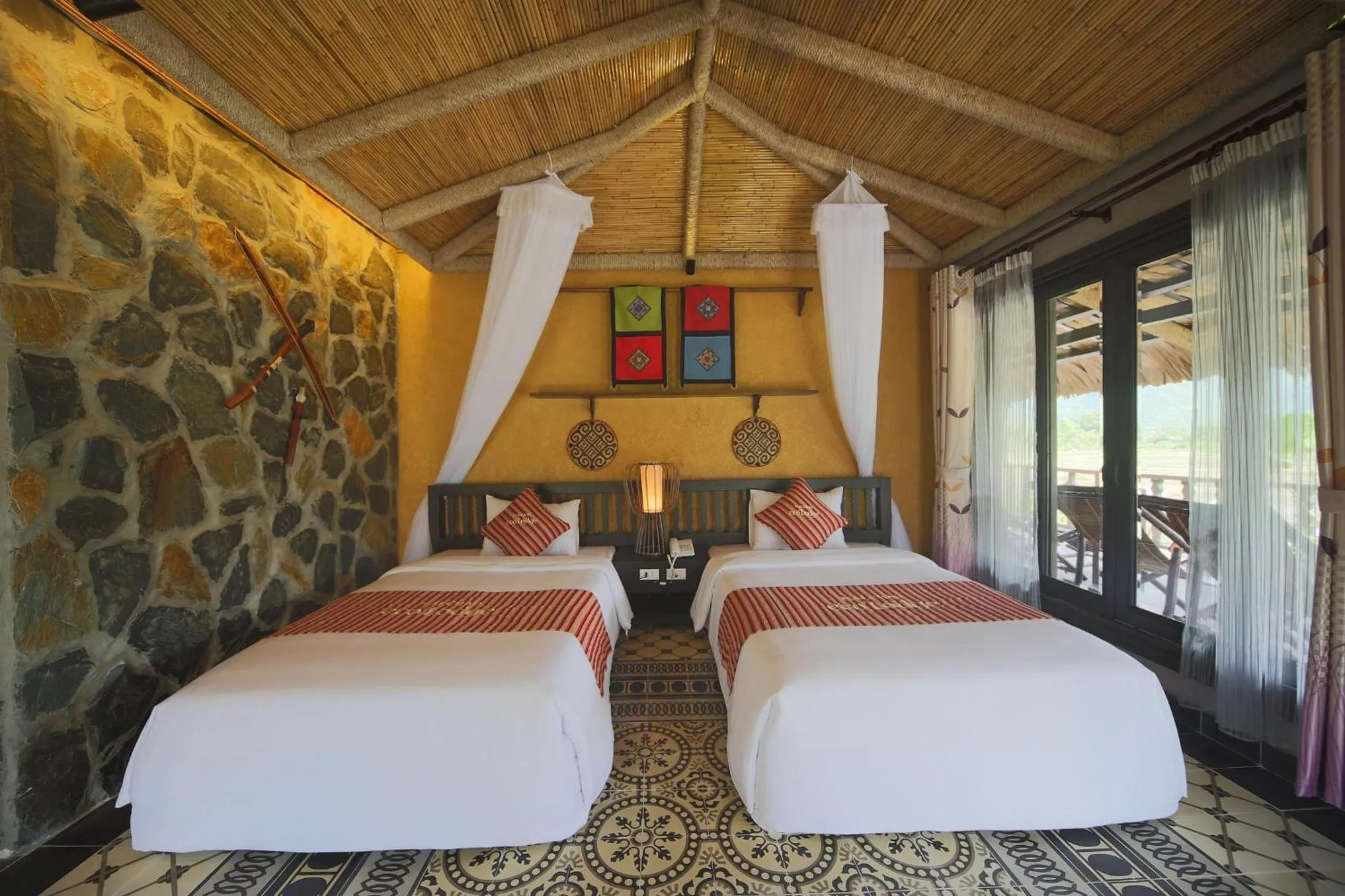 Bed in Mai Chau Ecolodge