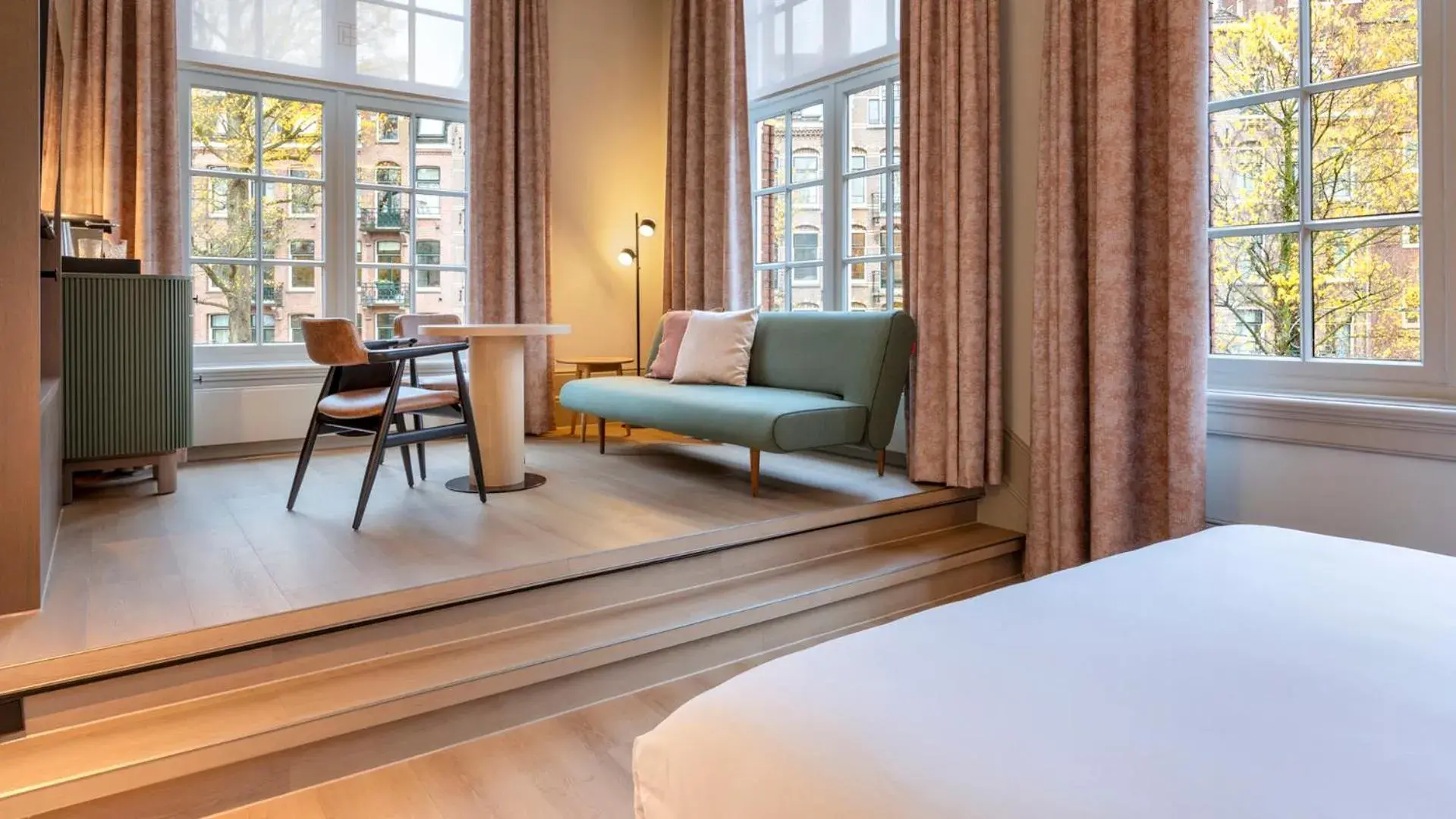 Bed in The College Hotel Amsterdam, Autograph Collection Bed in The College Hotel Amsterdam, Autograph Collection