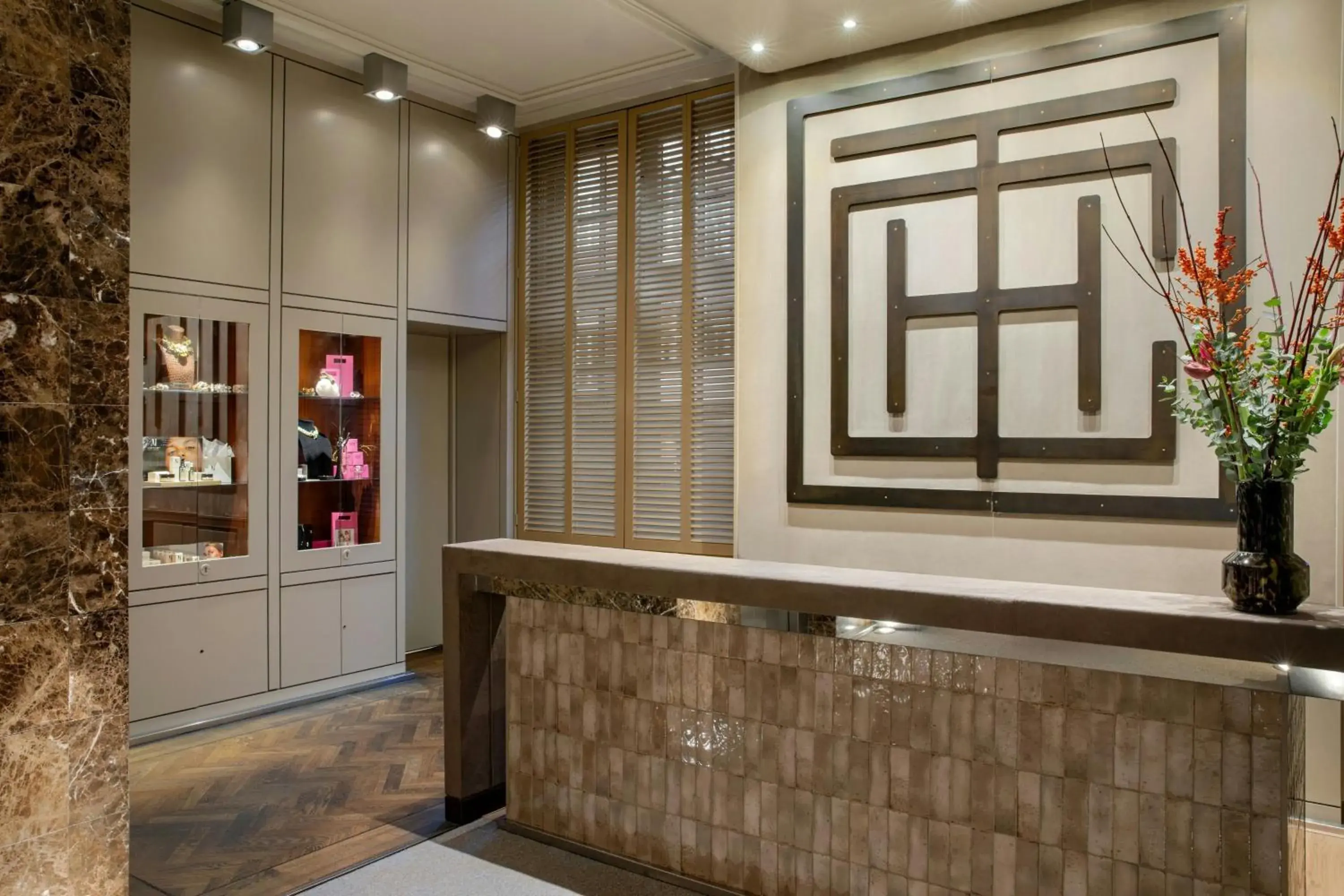 Lobby or reception in The College Hotel Amsterdam, Autograph Collection Lobby or reception in The College Hotel Amsterdam, Autograph Collection