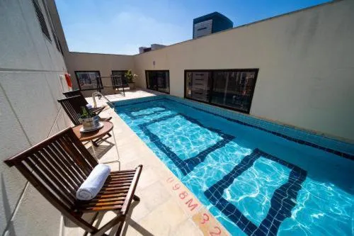 Pool view in FLAT in DENTRO DO HOTEL 4 ESTRELAS - RUA DIOGO MOREIRA 247 , CORAÇÃO DA FARIA LIMA - ÓTIMA LOCALIZAÇÃO, e CONFORTO