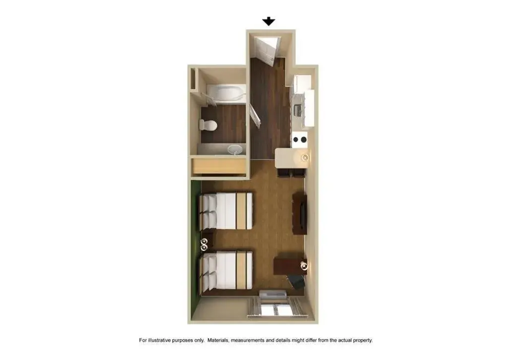 Floor Plan in Extended Stay America Suites - Detroit - Southfield - I-696