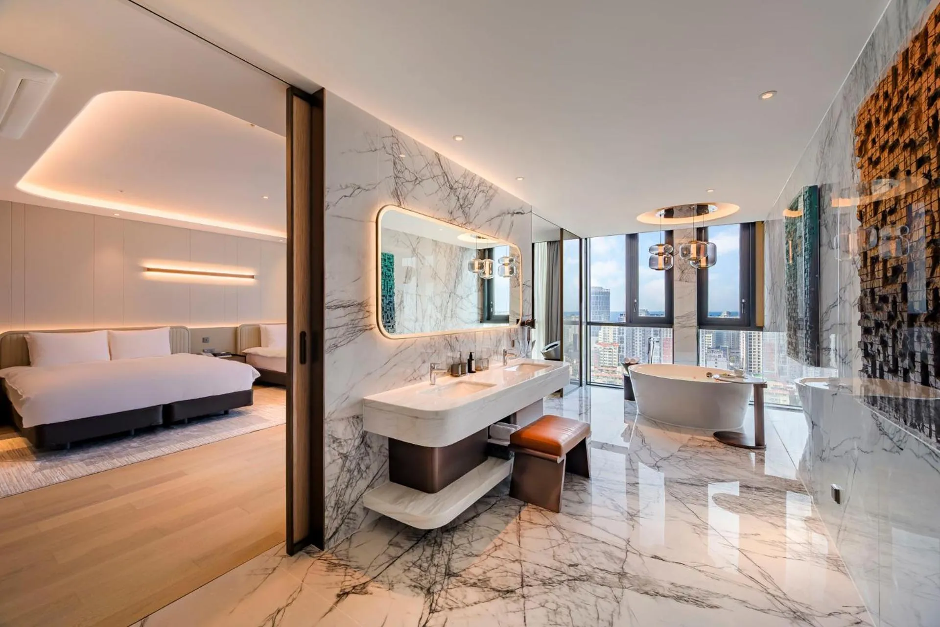 Decorative detail, Bed in Jeju Bolton Hotel