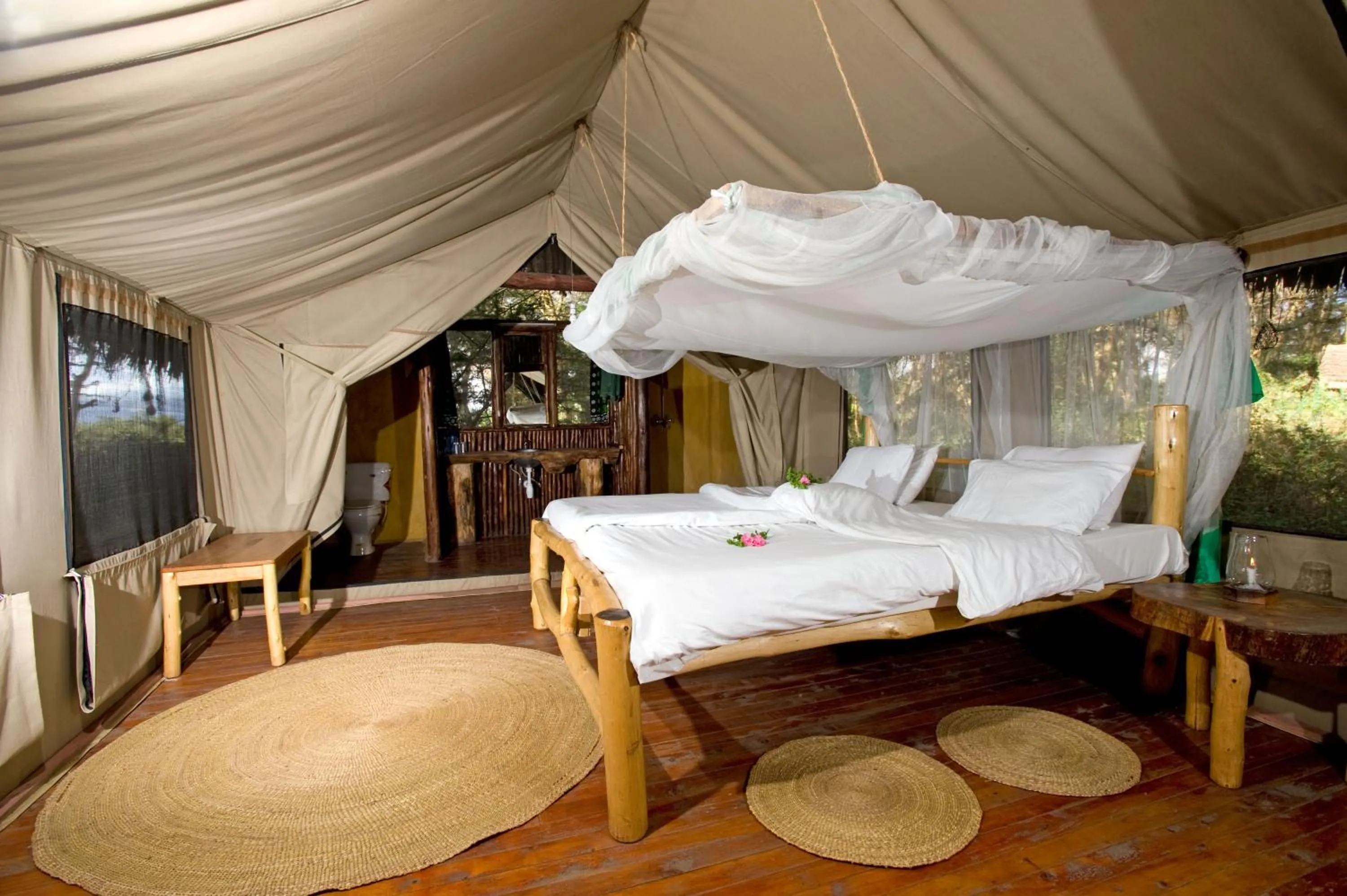 Bed in Migunga Tented Camp