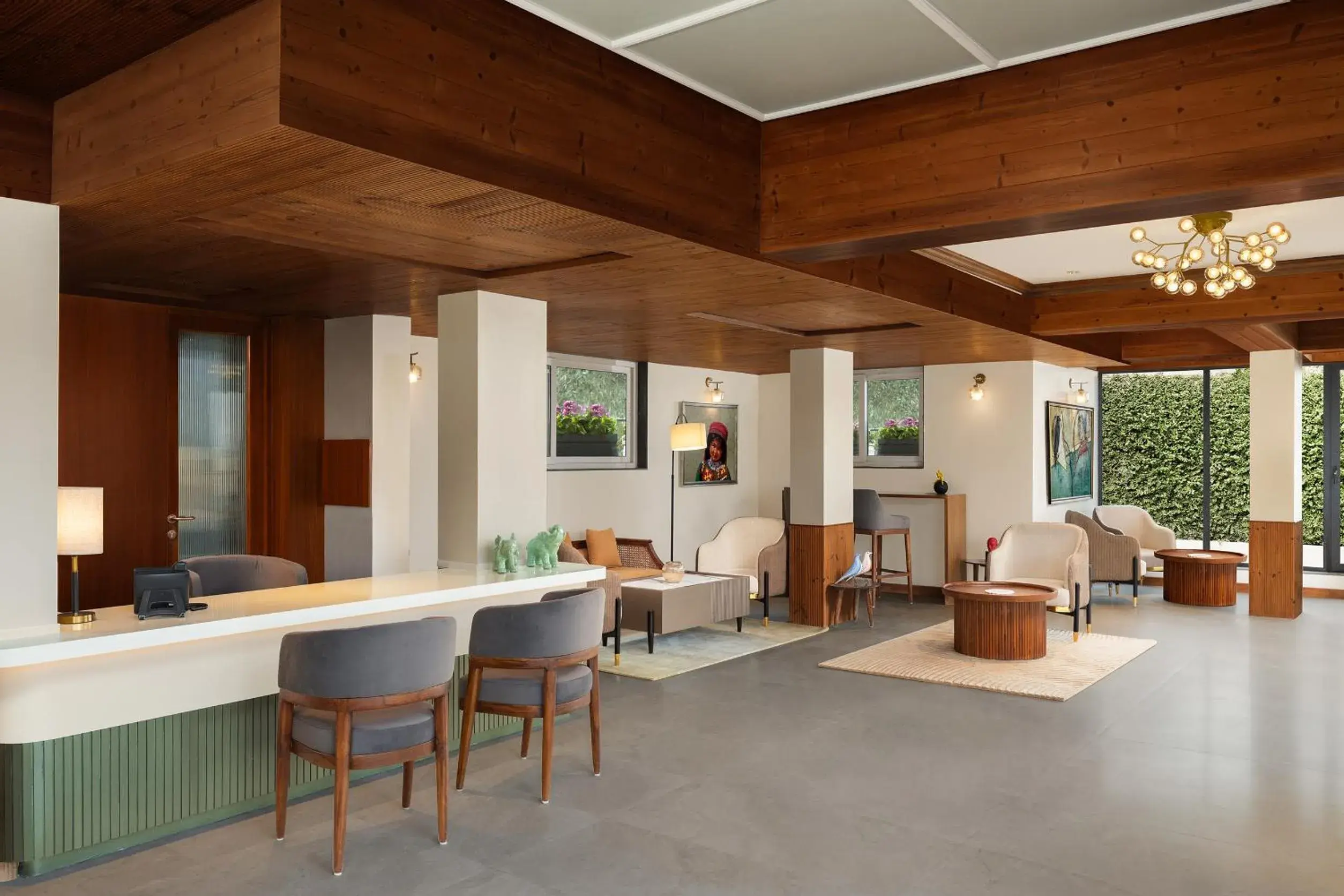 Lobby or reception in juSTa Hollow Oak, Mussoorie Lobby or reception in juSTa Hollow Oak, Mussoorie