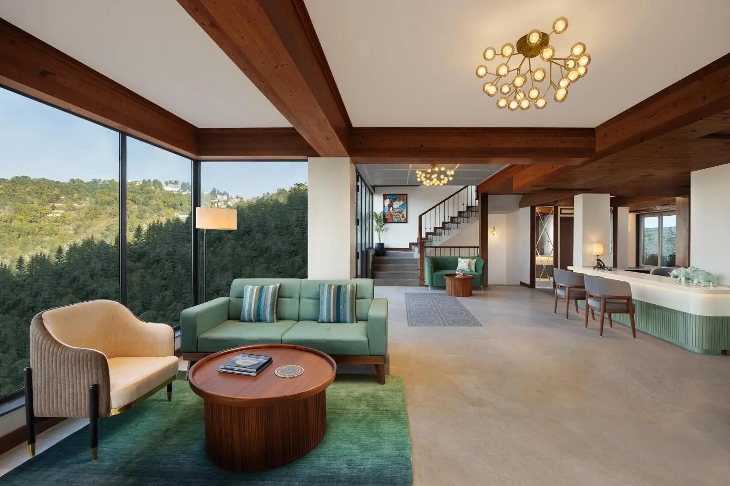 Lobby or reception in juSTa Hollow Oak, Mussoorie Lobby or reception in juSTa Hollow Oak, Mussoorie
