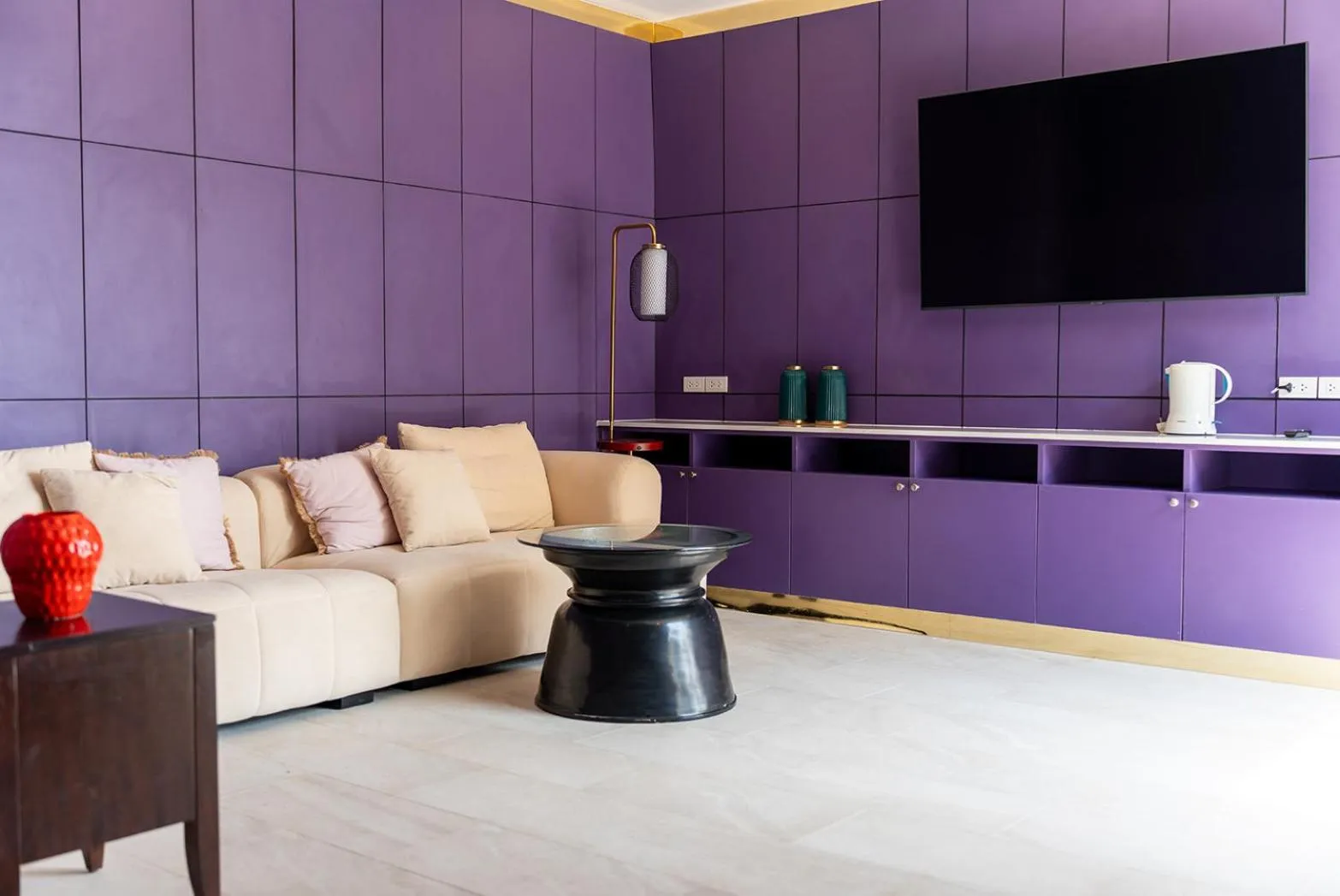 Seating area in LOVE beach club Koh Samui