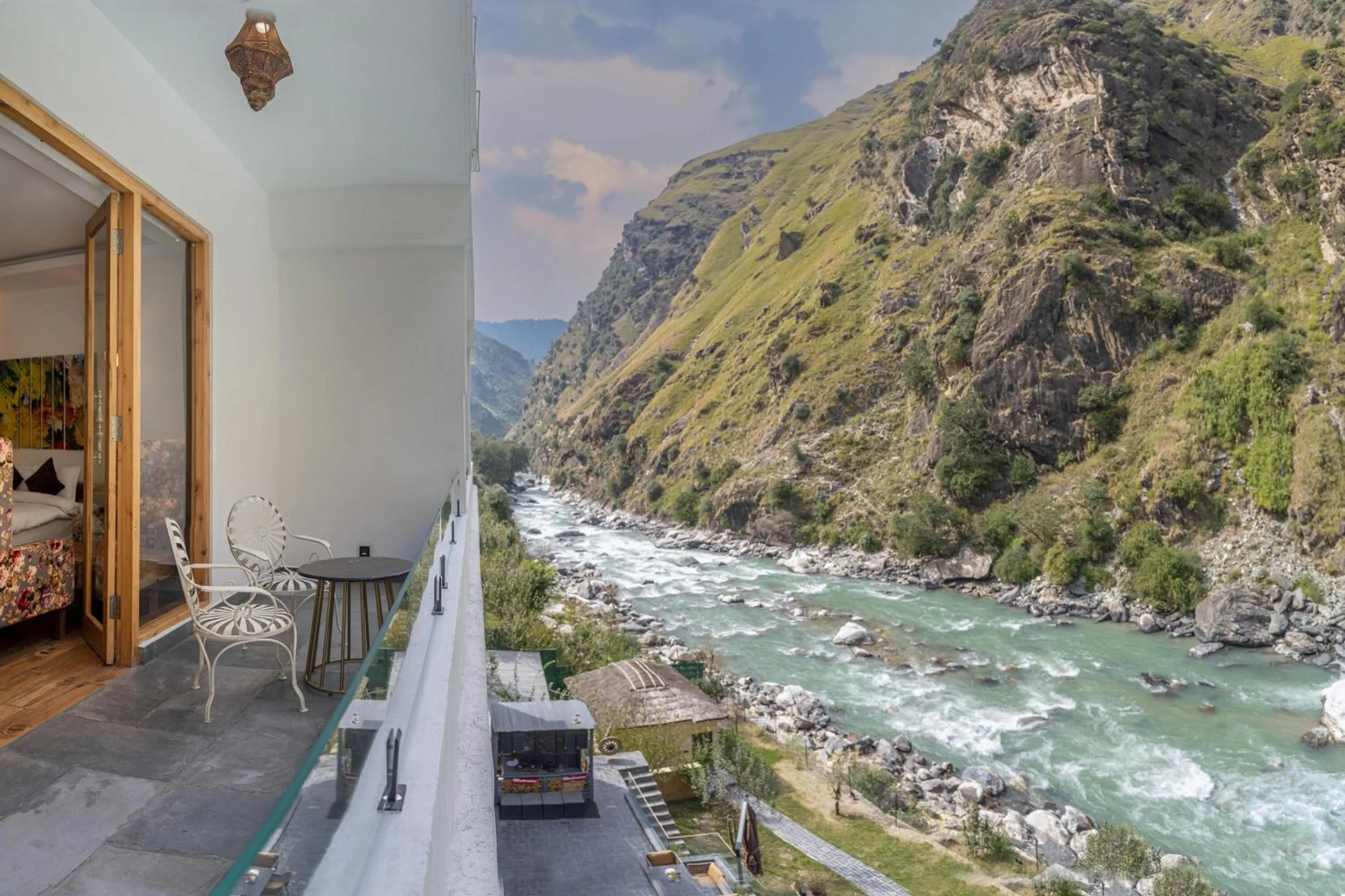 Balcony/Terrace in Echor Palm Bliss Riverside Resort & Spa Kasol