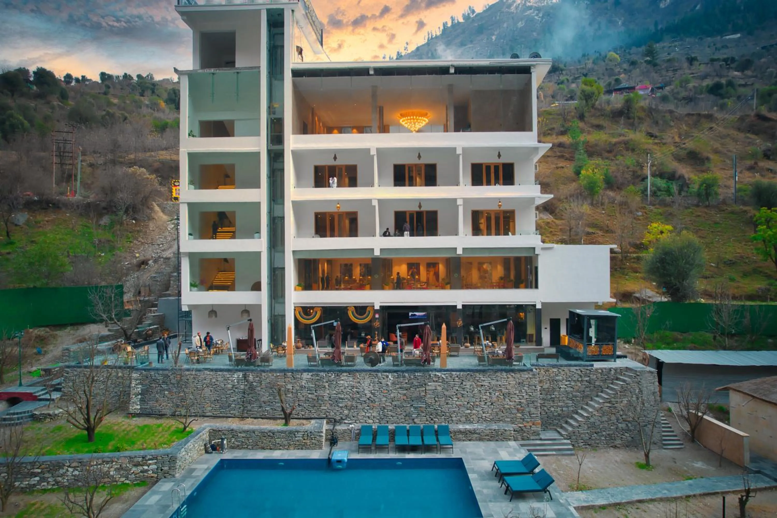 Property building in Echor Palm Bliss Riverside Resort & Spa Kasol