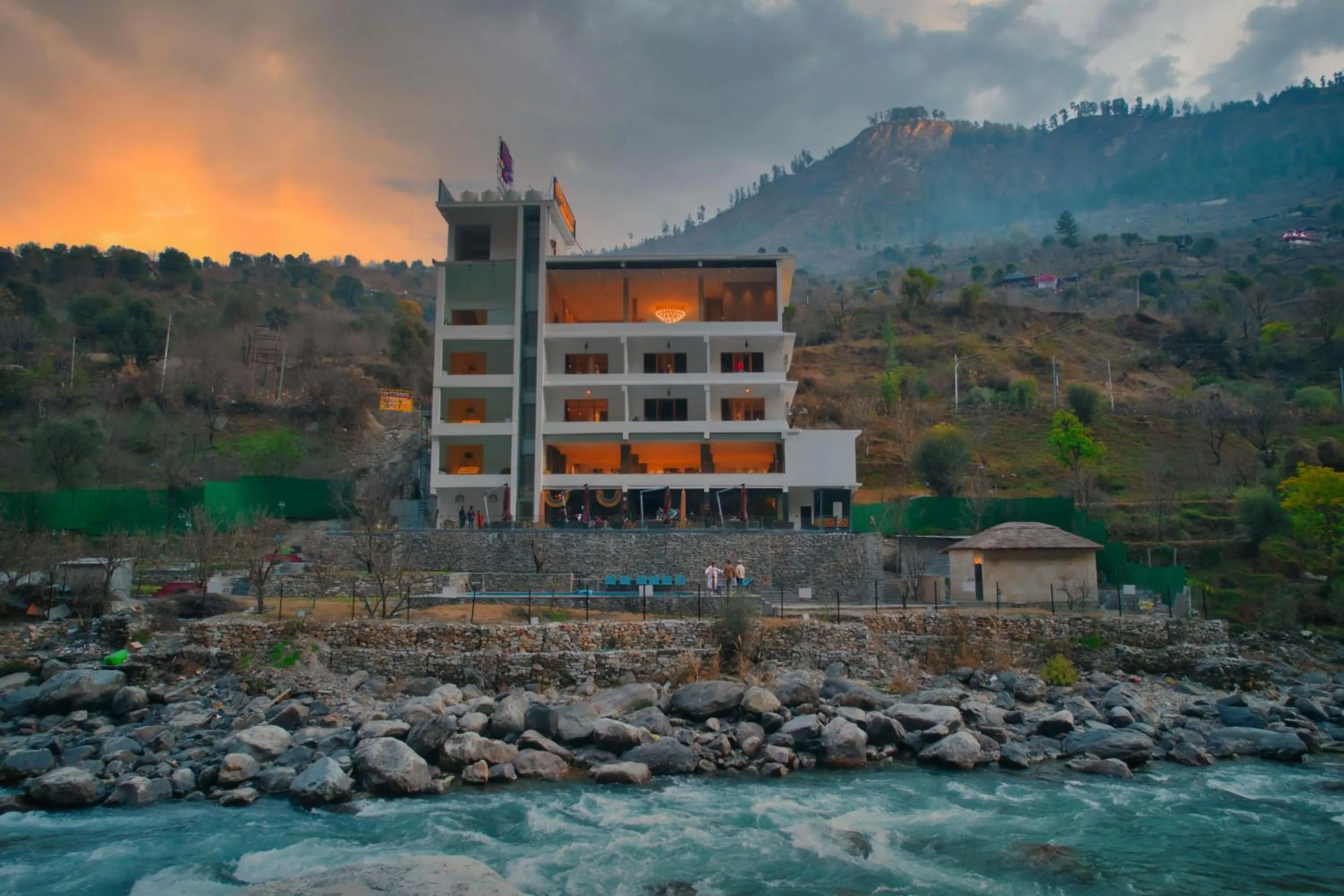 Property building in Echor Palm Bliss Riverside Resort & Spa Kasol