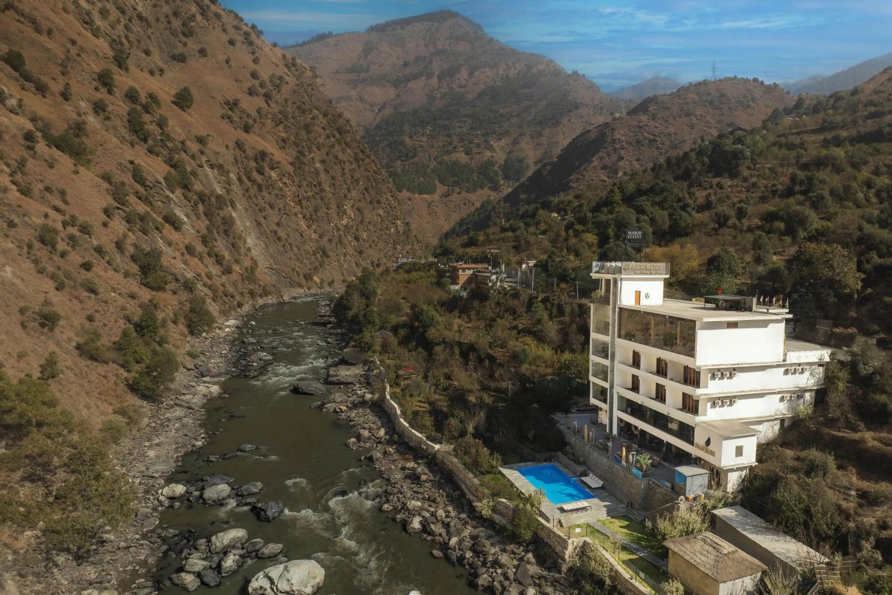 Property building in Echor Palm Bliss Riverside Resort & Spa Kasol