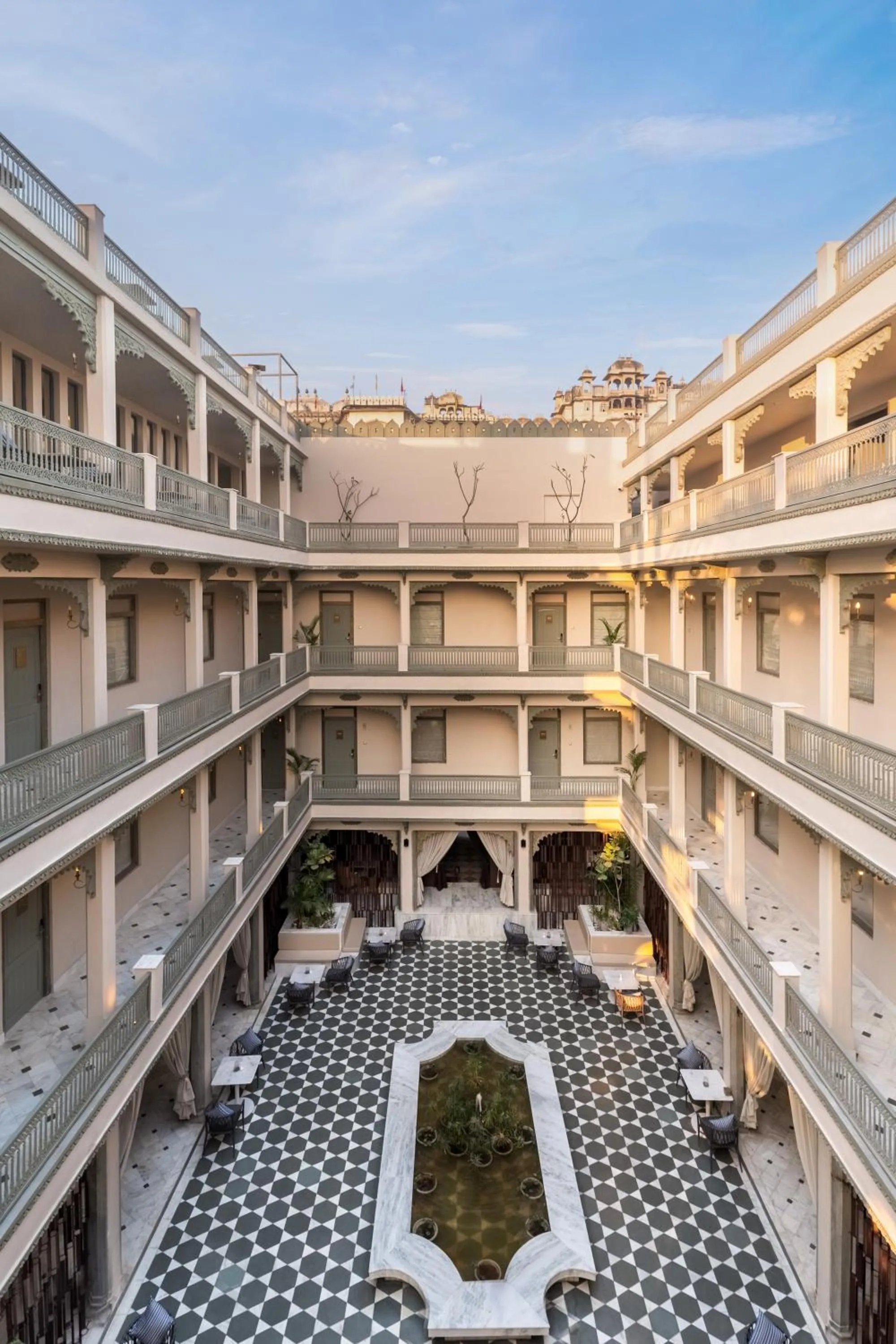 Inner courtyard view in Manuscript - Jhilwara Haveli