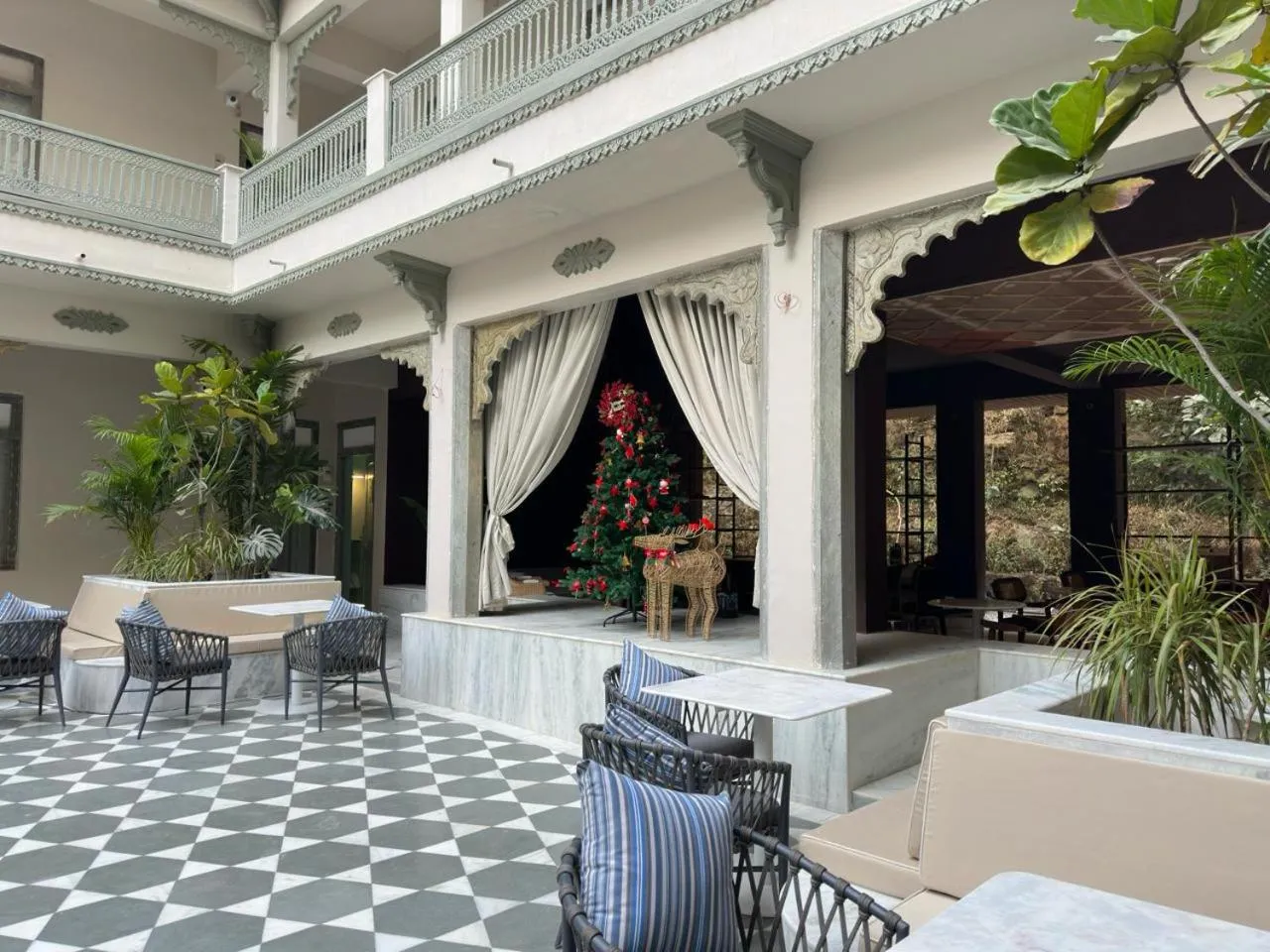 Inner courtyard view in Manuscript - Jhilwara Haveli