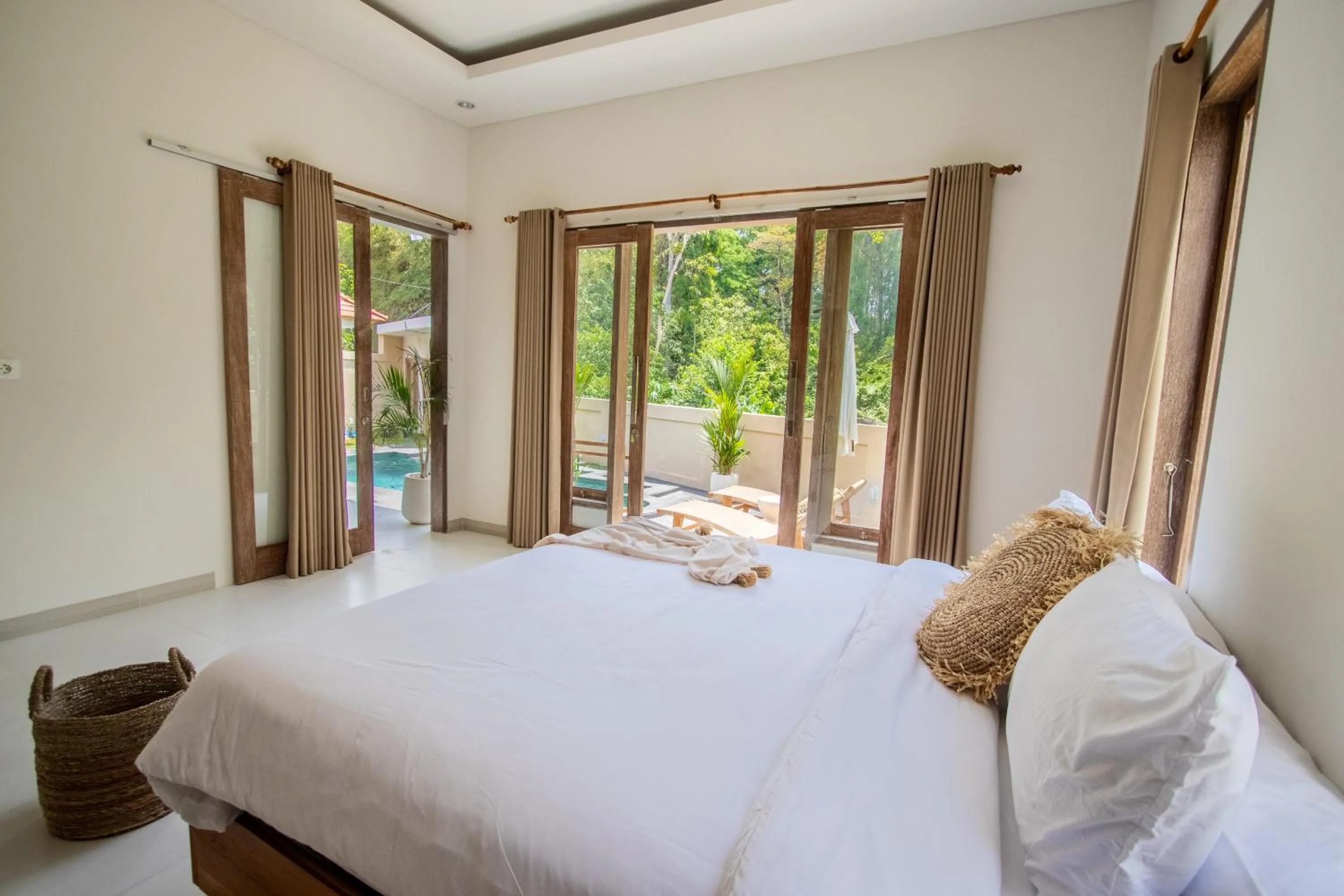 Bedroom, Bed in Umalas Jungle Villa- Amazing View Huge Pool Stay in Canggu