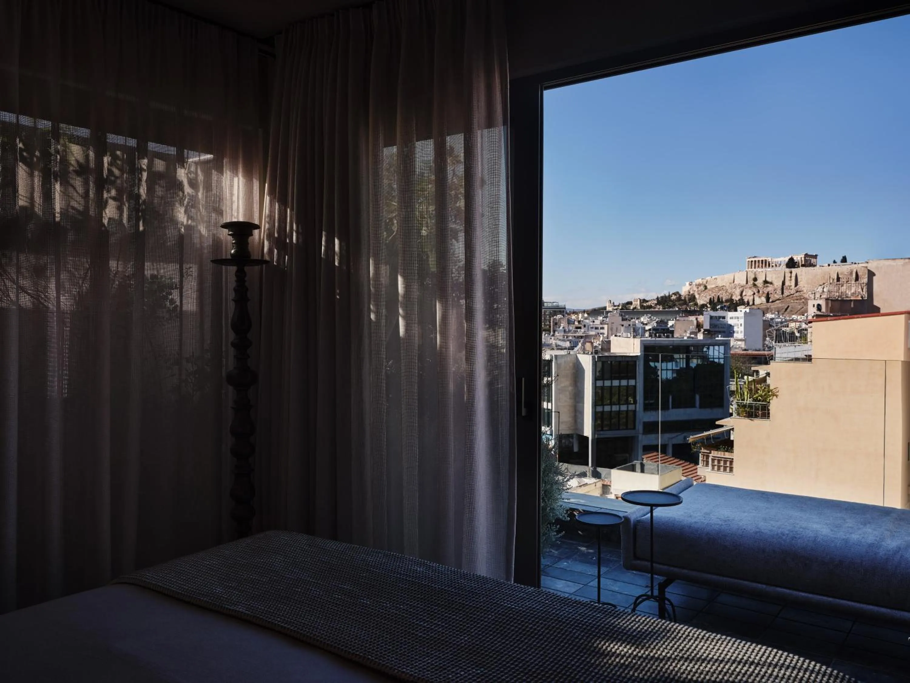 View (from property/room), Bed in Monastik Living in Athina