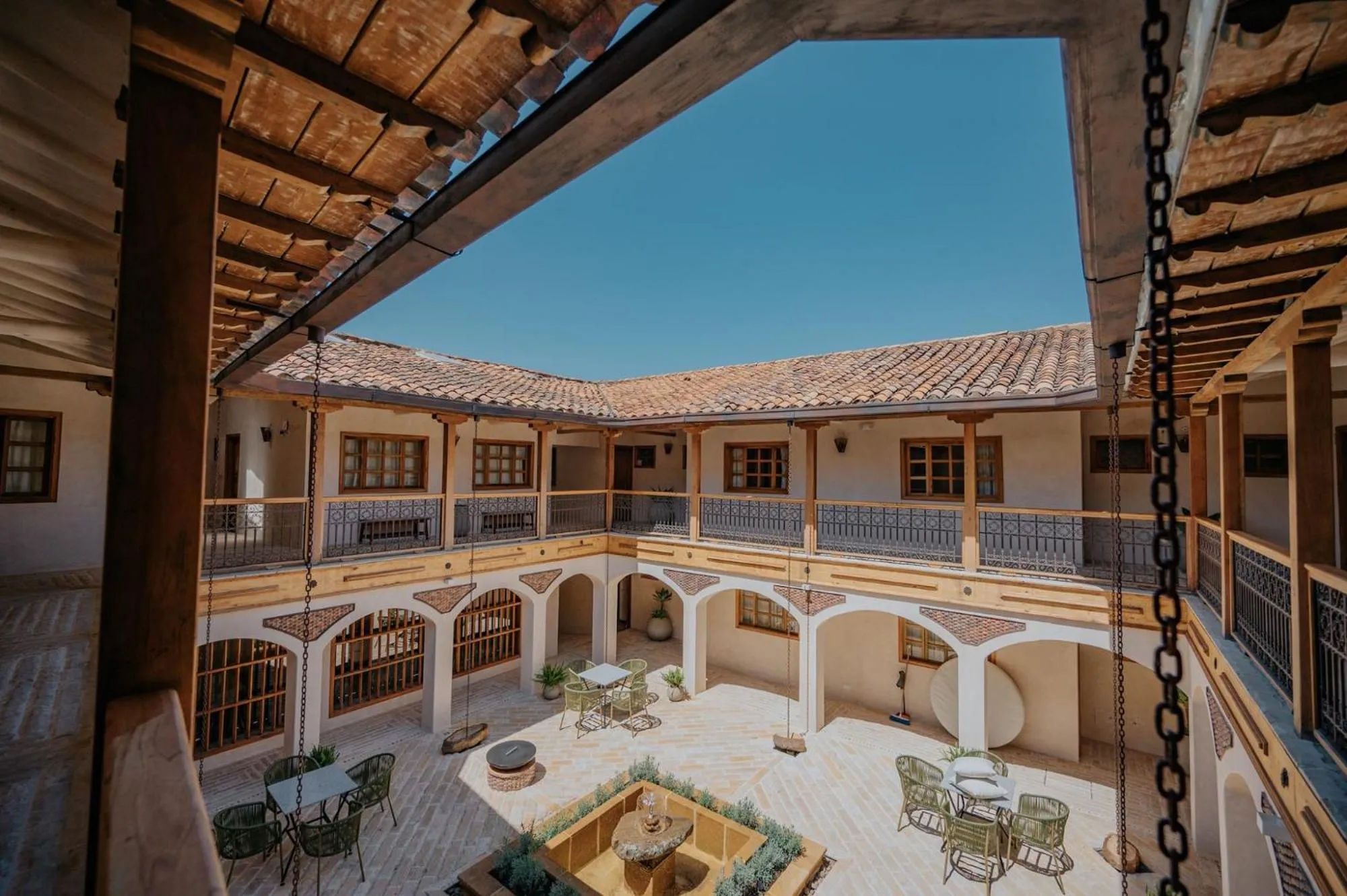 Inner courtyard view in Hotel La Corada