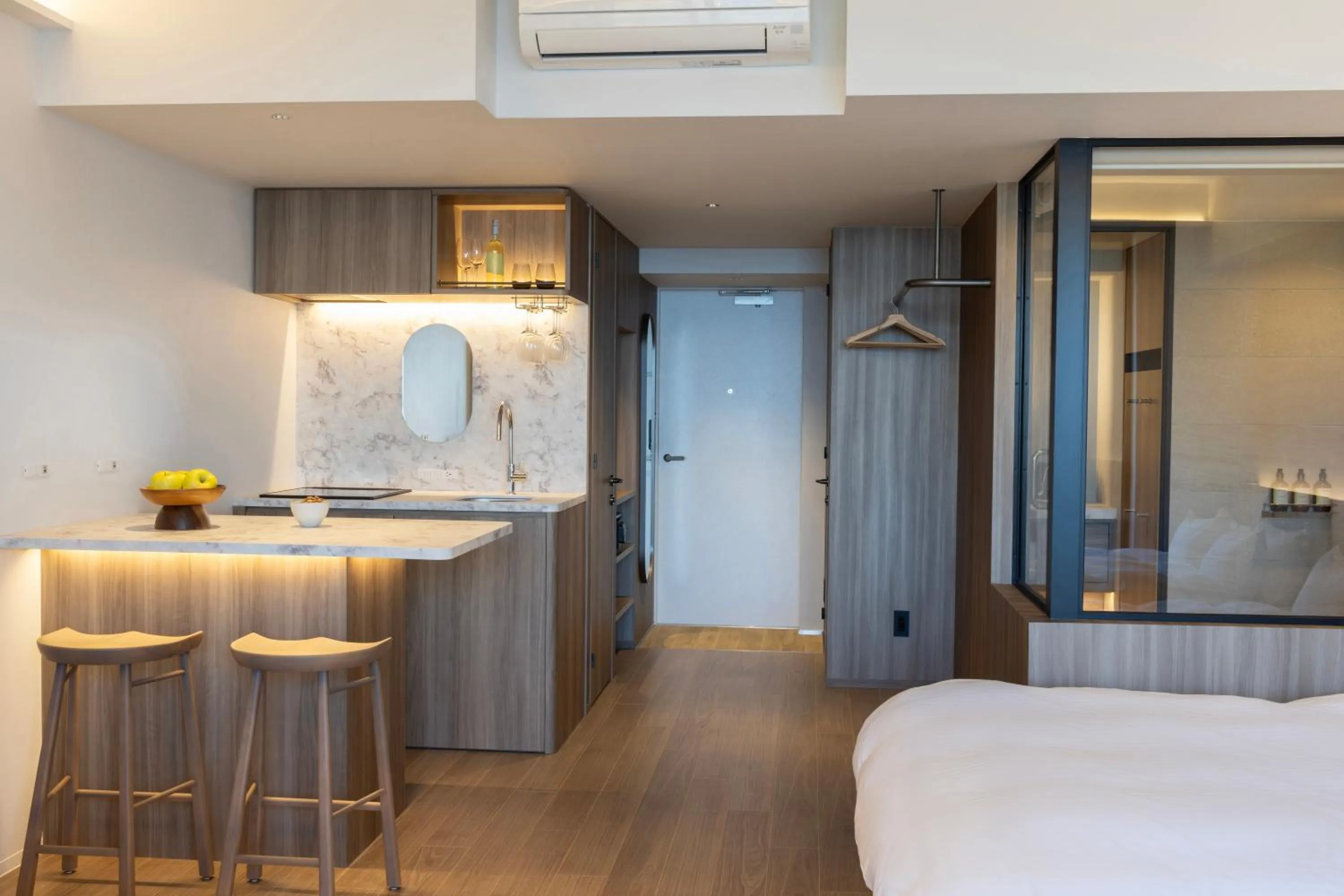 Kitchen or kitchenette, Bed in seven x seven Itoshima