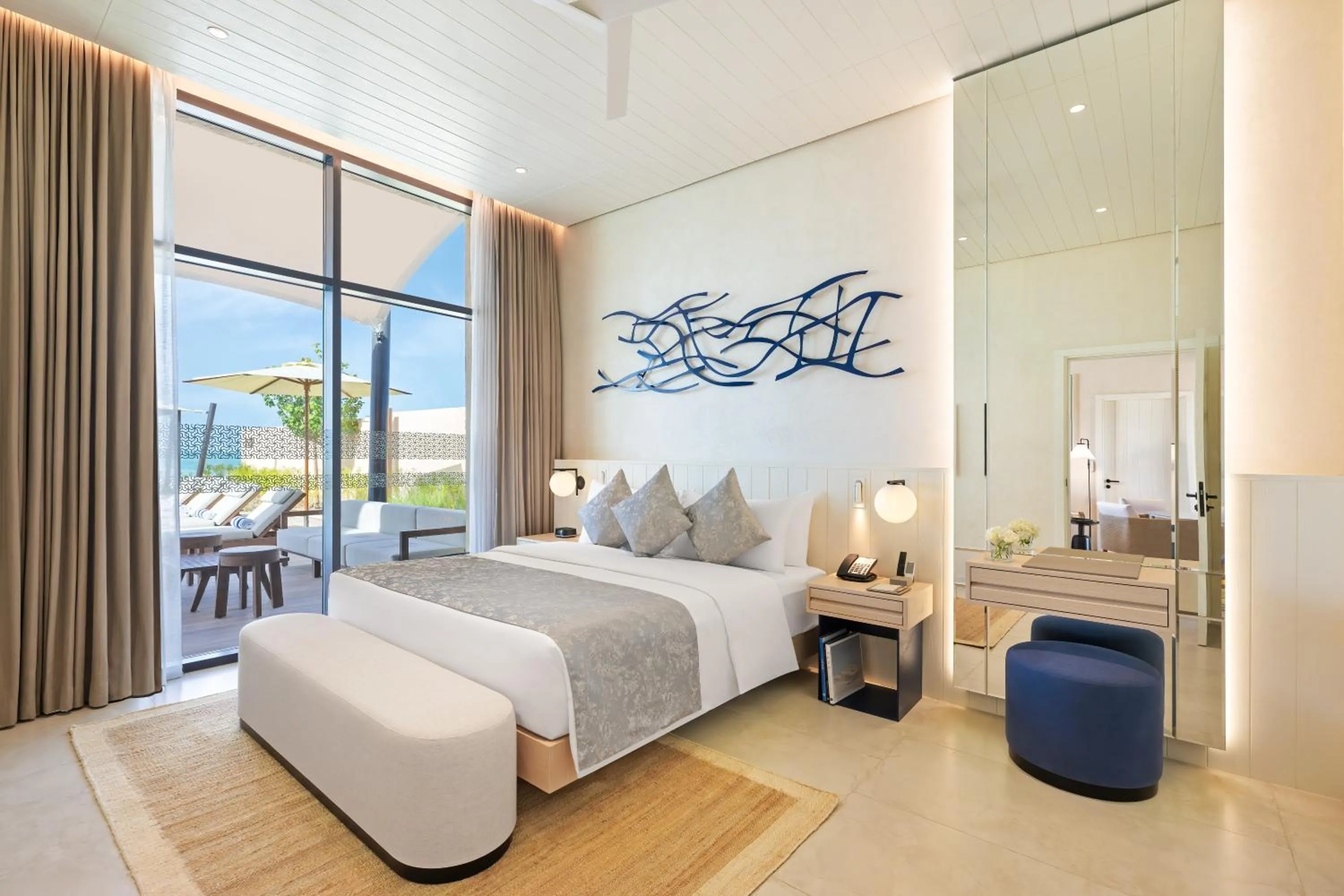 Bed in Bab Al Nojoum Hudayriyat Villas