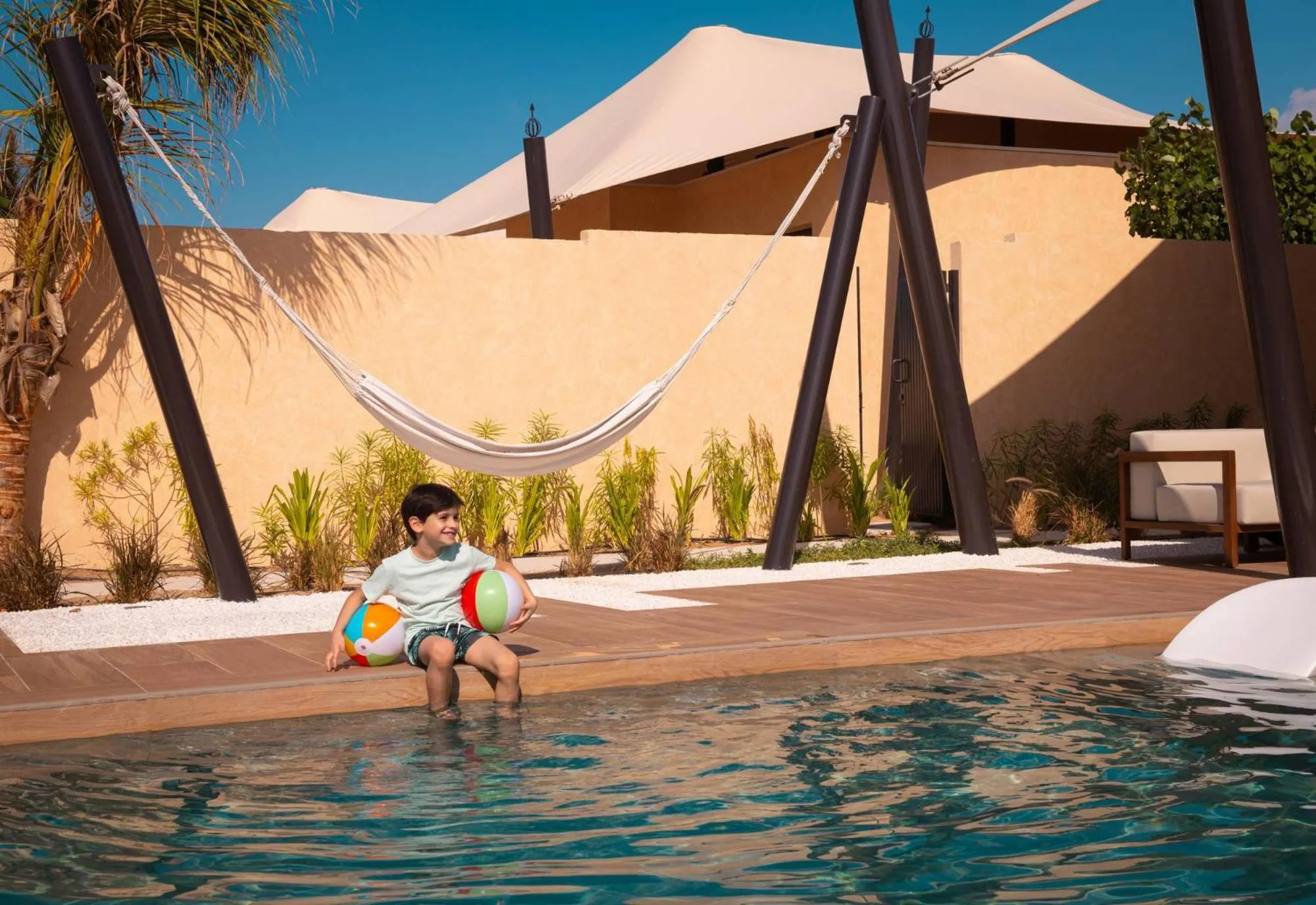 Pool view in Bab Al Nojoum Hudayriyat Villas