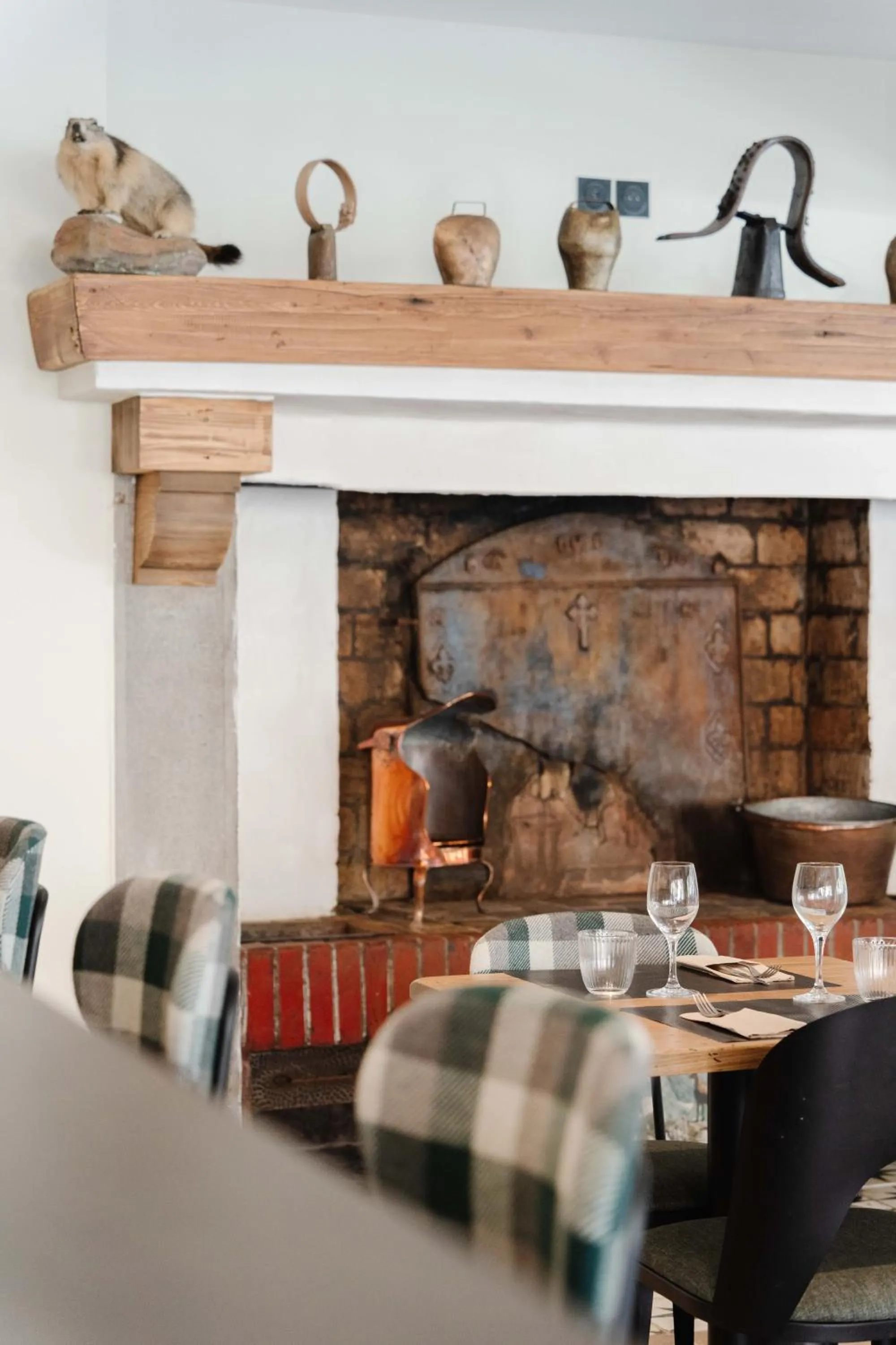 fireplace in Hostellerie du Petit Saint Bernard
