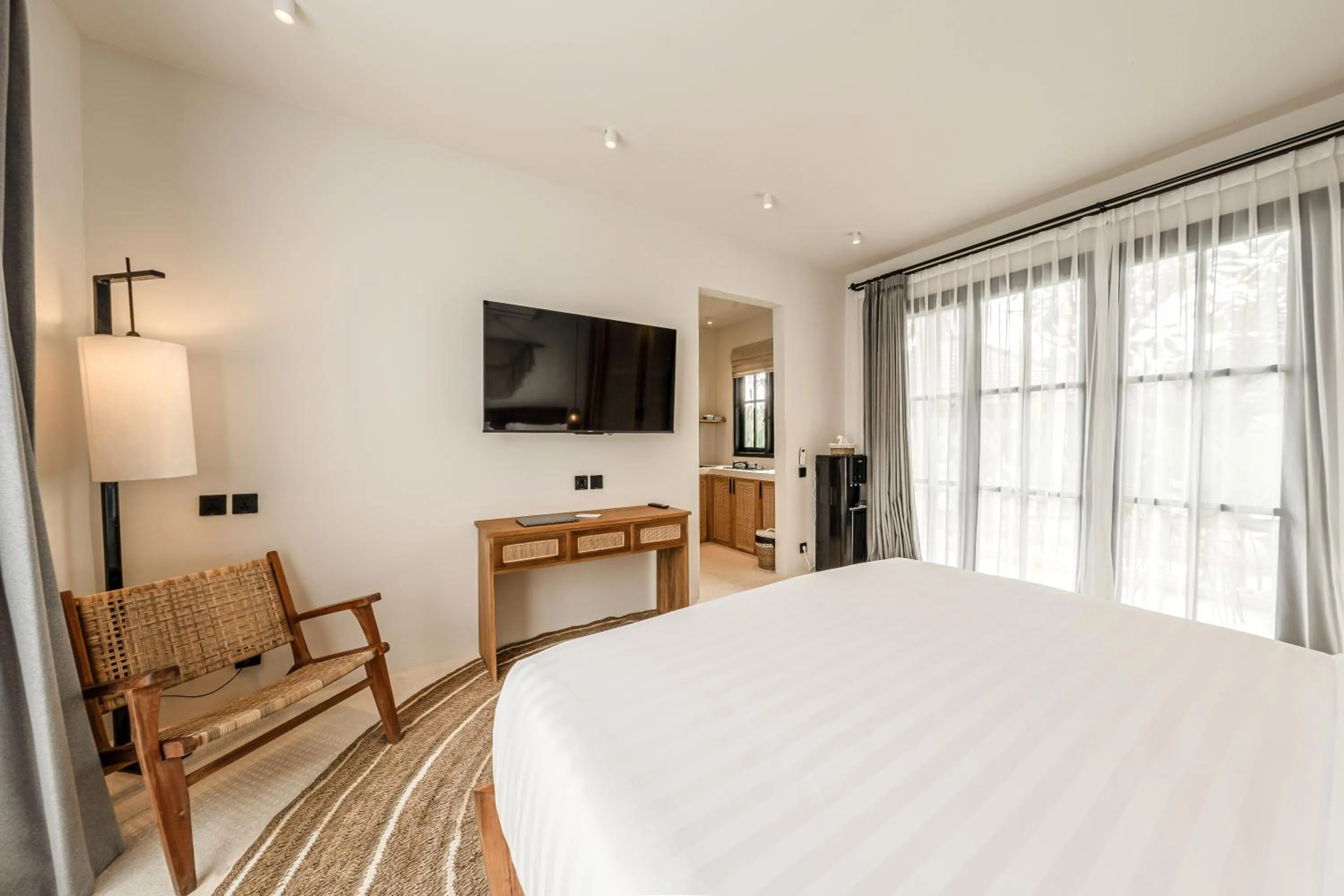 Bed in Sarang Apartments by EVDEkimi - Rice field escape with Yoga lounge, Lush garden - Long stay extras