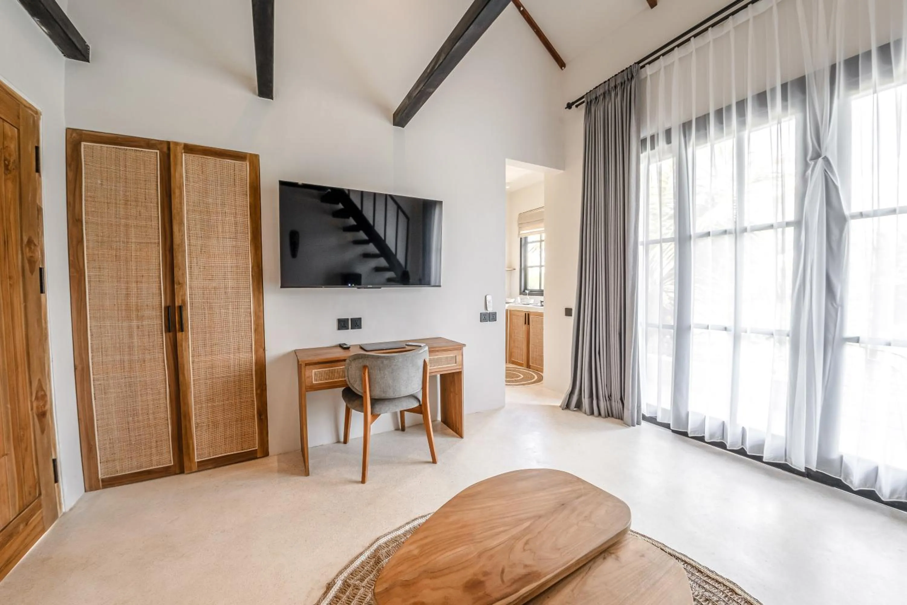 TV and multimedia in Sarang Apartments by EVDEkimi - Rice field escape with Yoga lounge, Lush garden - Long stay extras