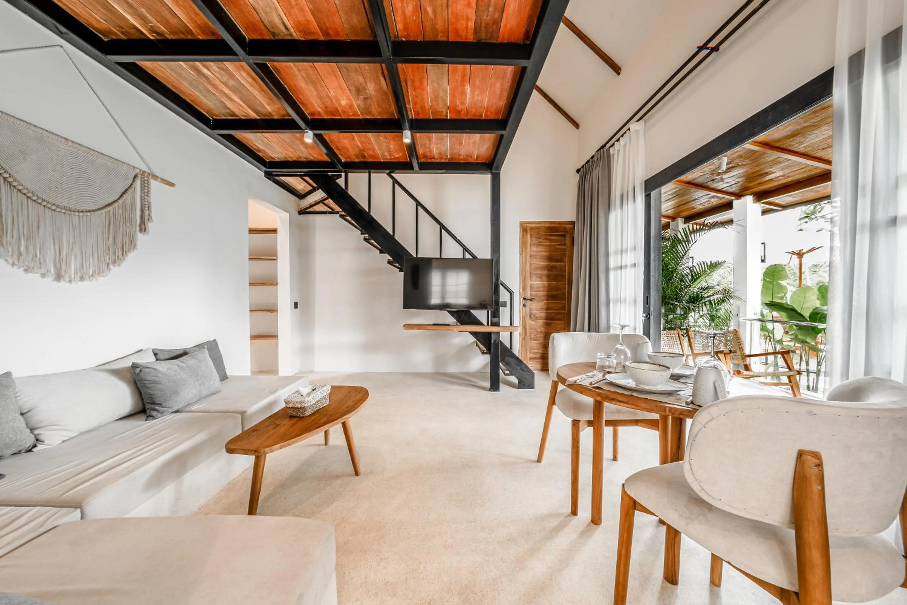 TV and multimedia in Sarang Apartments by EVDEkimi - Rice field escape with Yoga lounge, Lush garden - Long stay extras