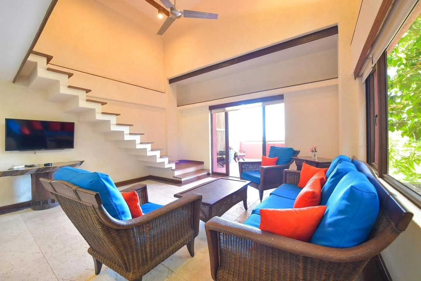 Communal lounge/ TV room in Biancas Garden Apartments Boracay