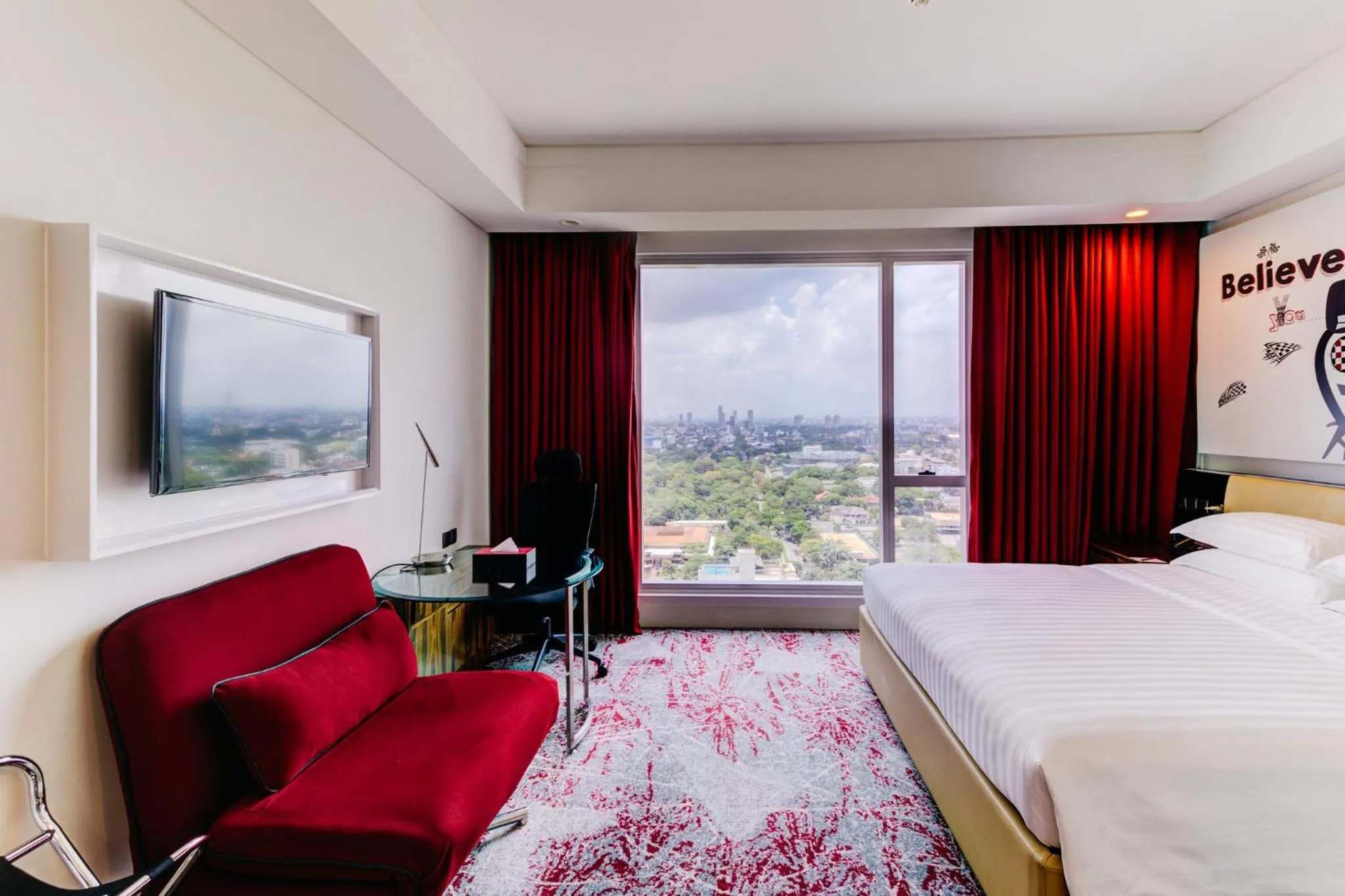 Bedroom, Bed in Cinnamon Red Colombo