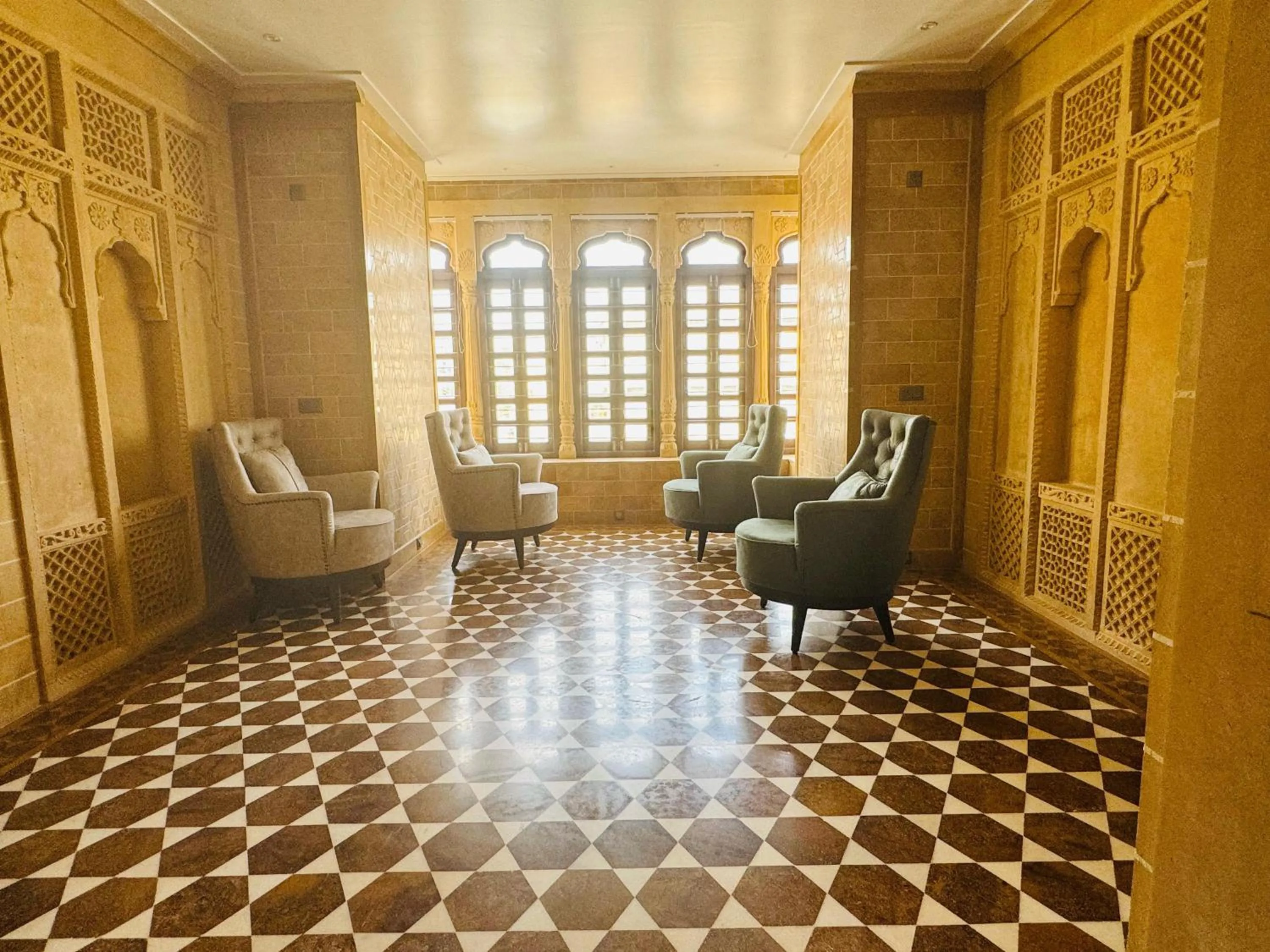 Seating area in Guulab Haveli - Opp Fort