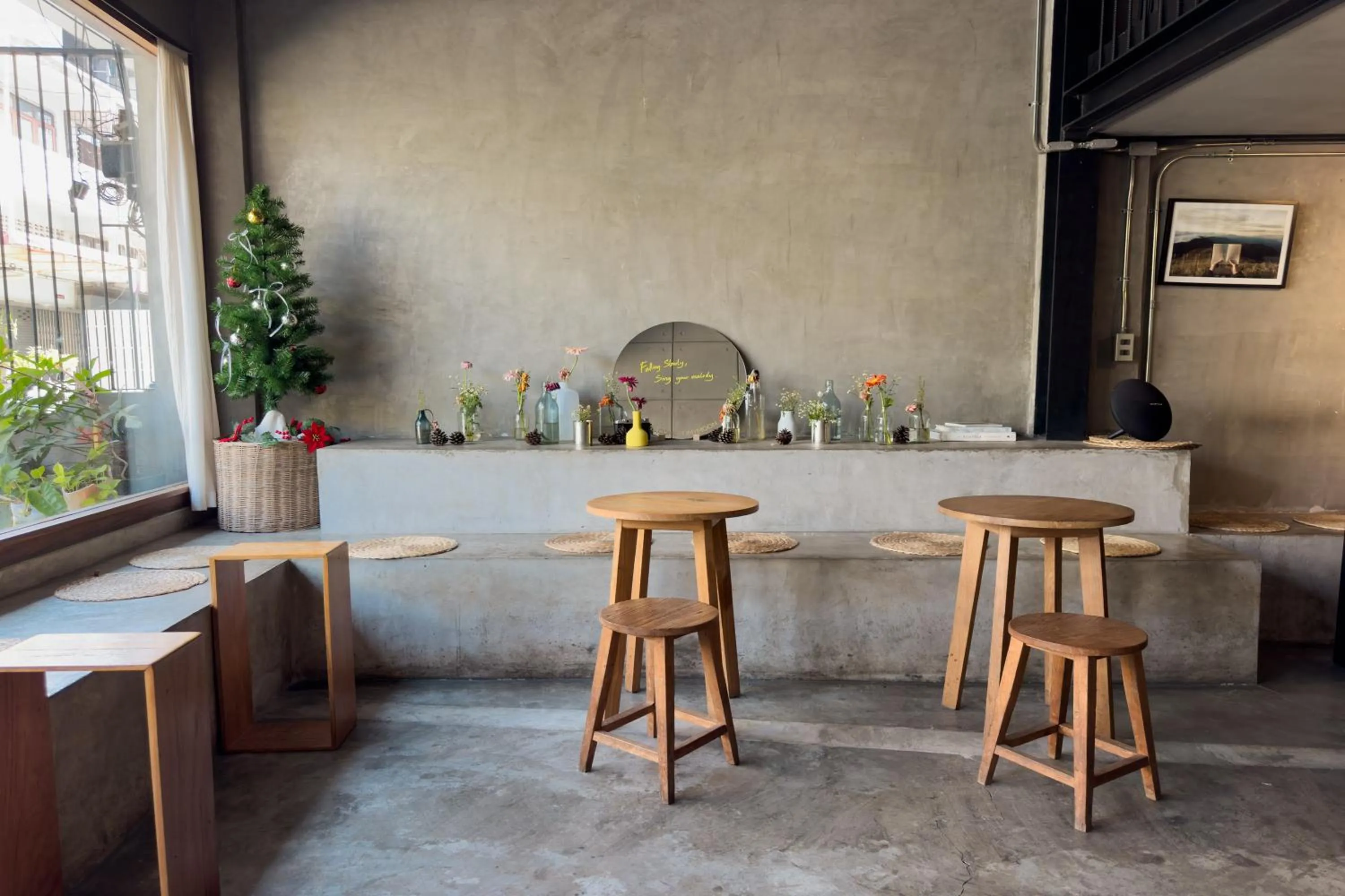 Seating area in Once in a Blue Moon Cafe and Hostel