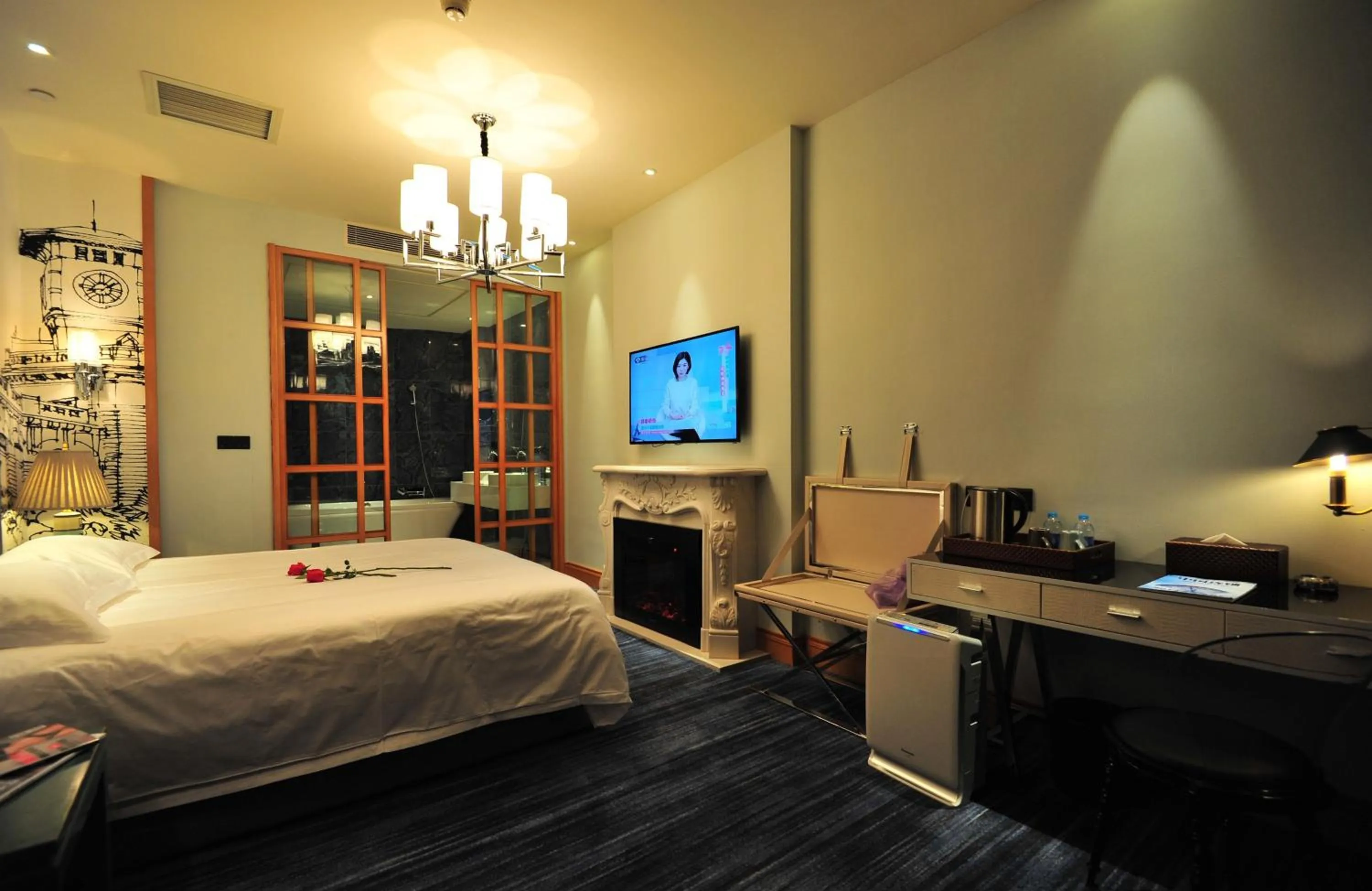 Photo of the whole room, Bed in Beijing Dieshang Boutique Hotel