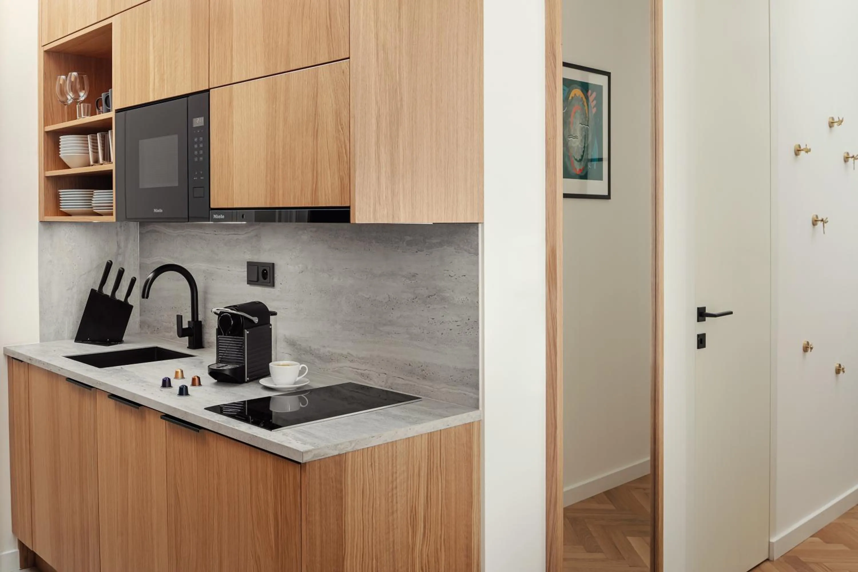 Kitchen or kitchenette in R16 Residences Prague