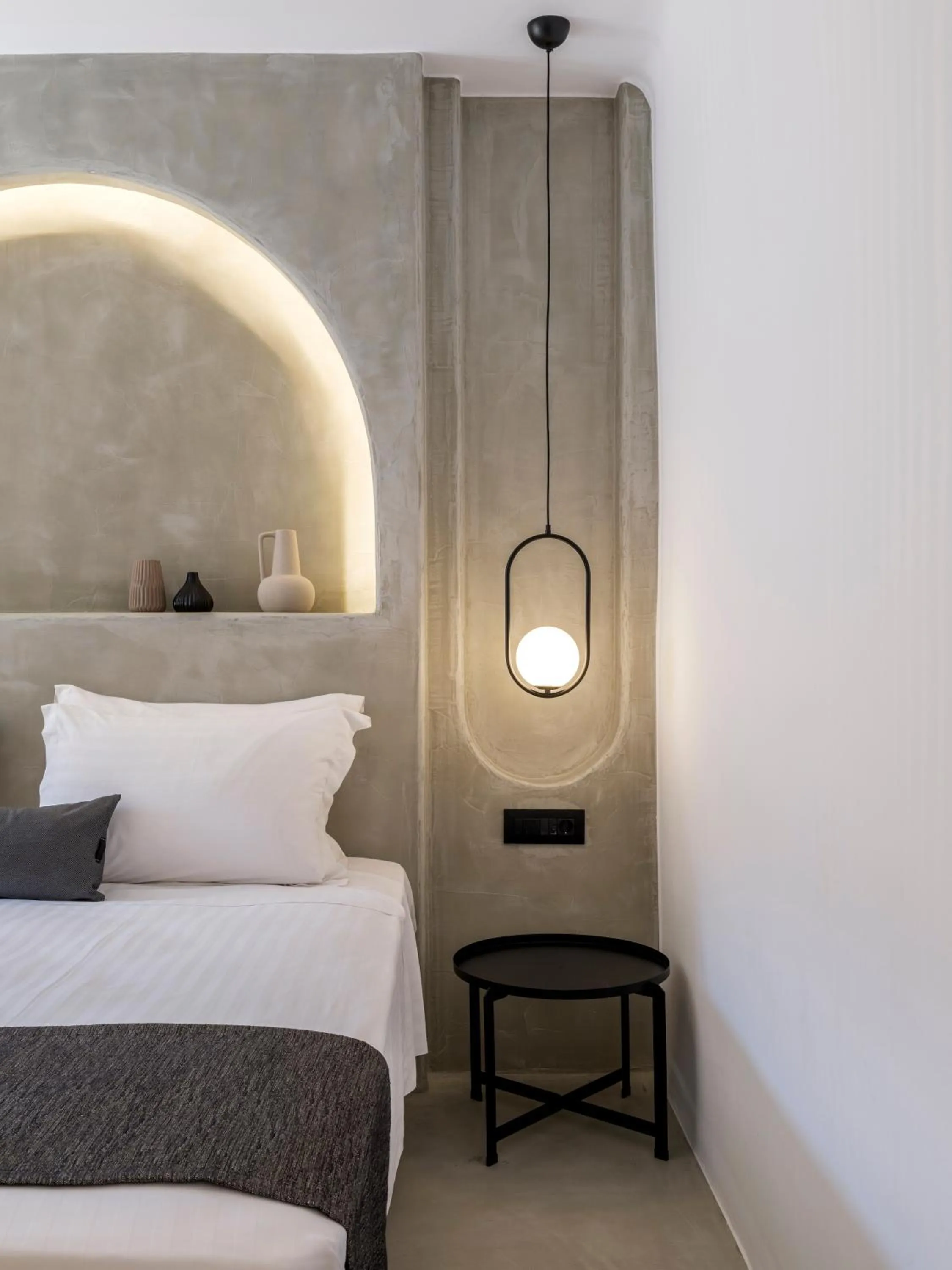 Bed in Mykonos Residence Villas & Suites Merchia beach
