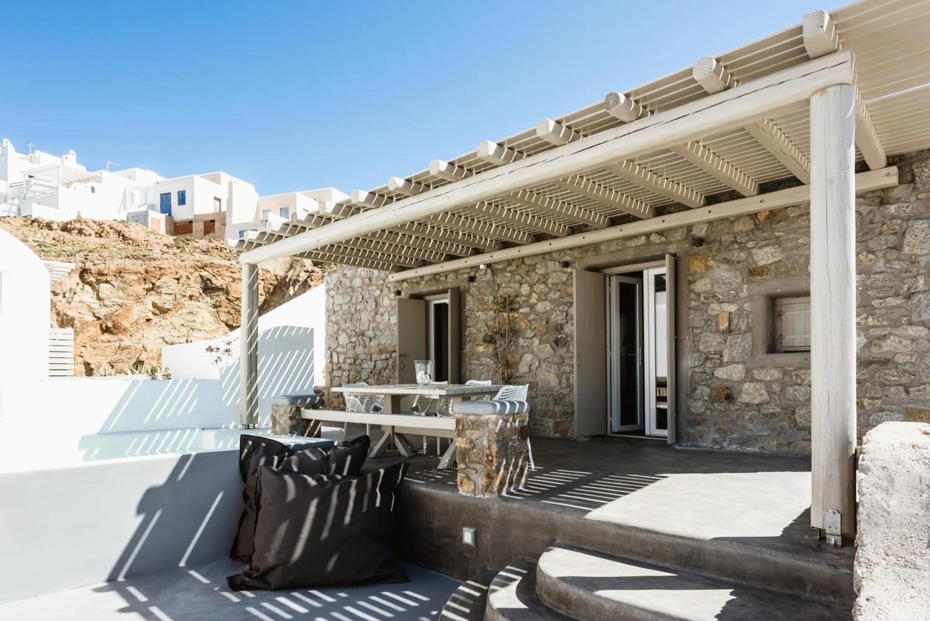 Patio in Mykonos Residence Villas & Suites Merchia beach